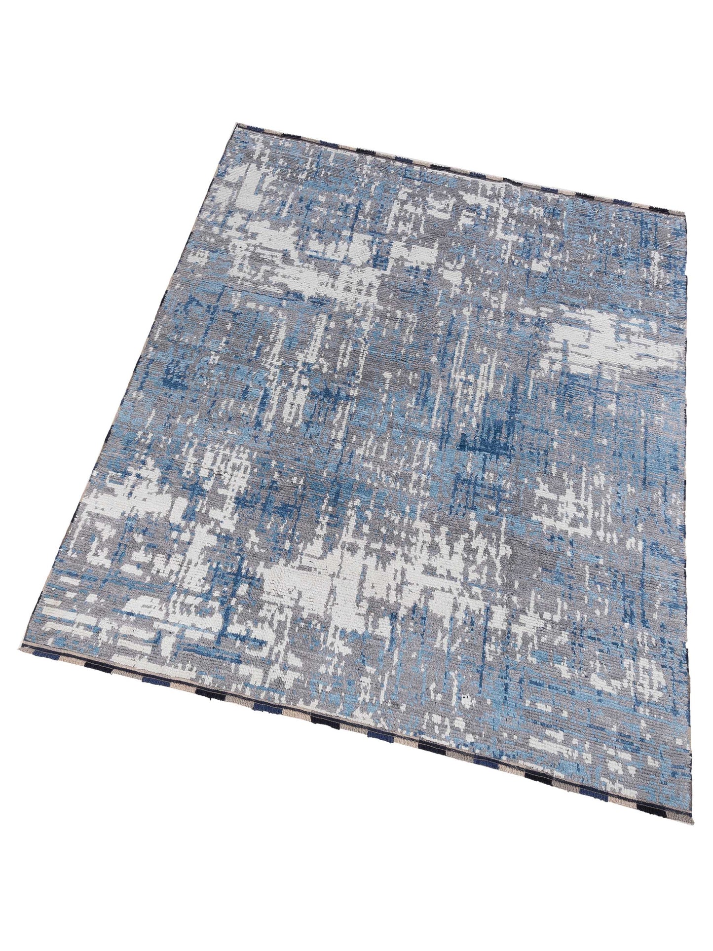 Atlas 150452 Gray Blue 8.1x9.9 Hand Knotted Rug