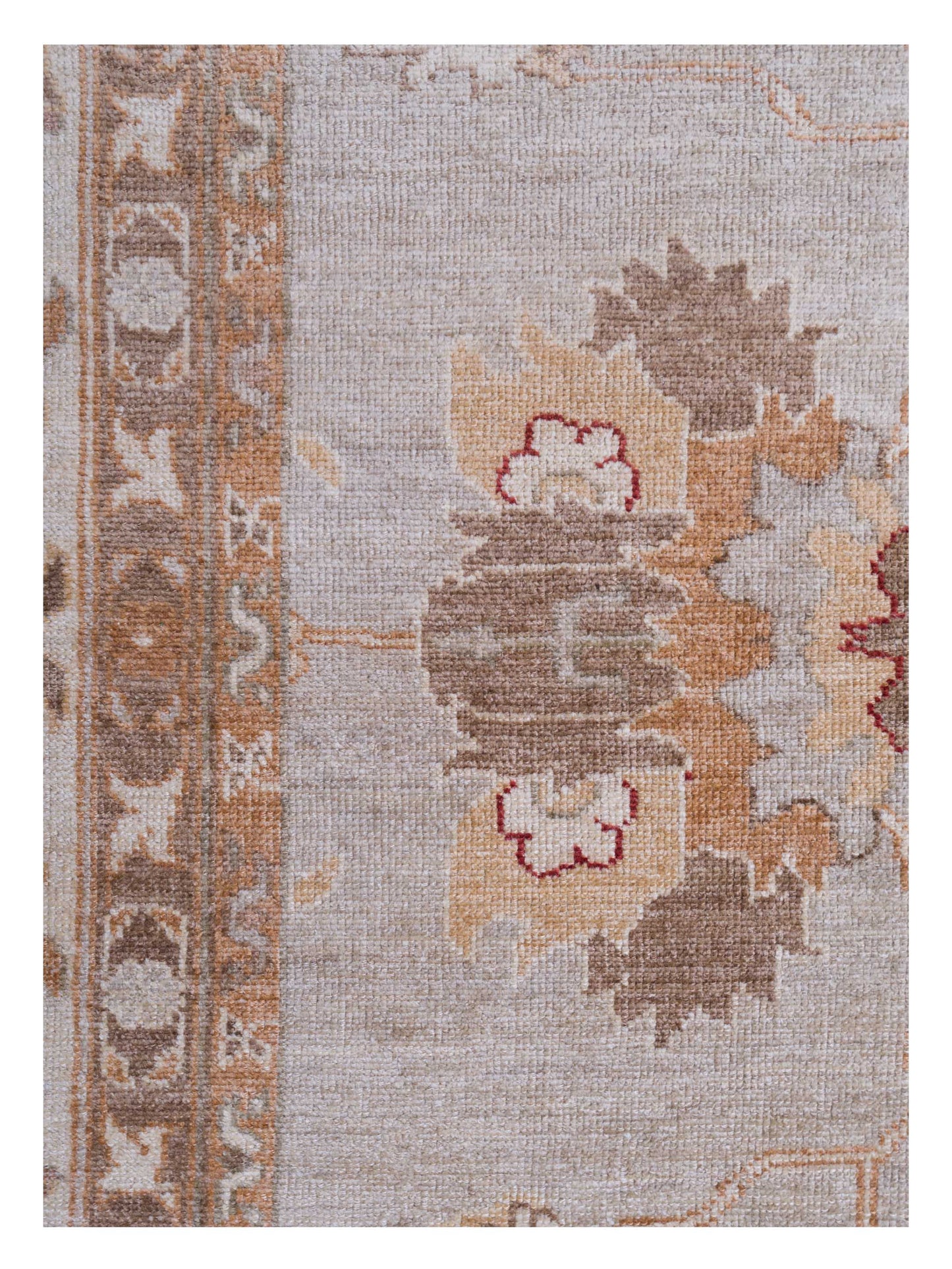 Angora Oushak 128142 Silver Ivory 14.3x17.5 Hand Knotted Rug