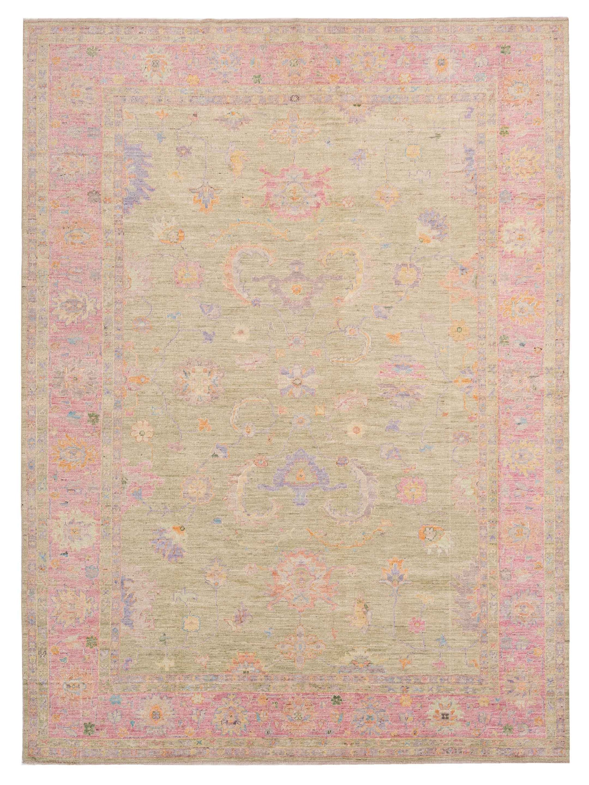 Anadol Angora Oushak  Green Pink Traditional