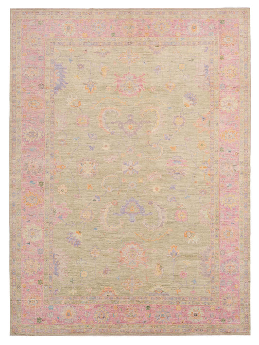 Anadol Angora Oushak  Green Pink Traditional