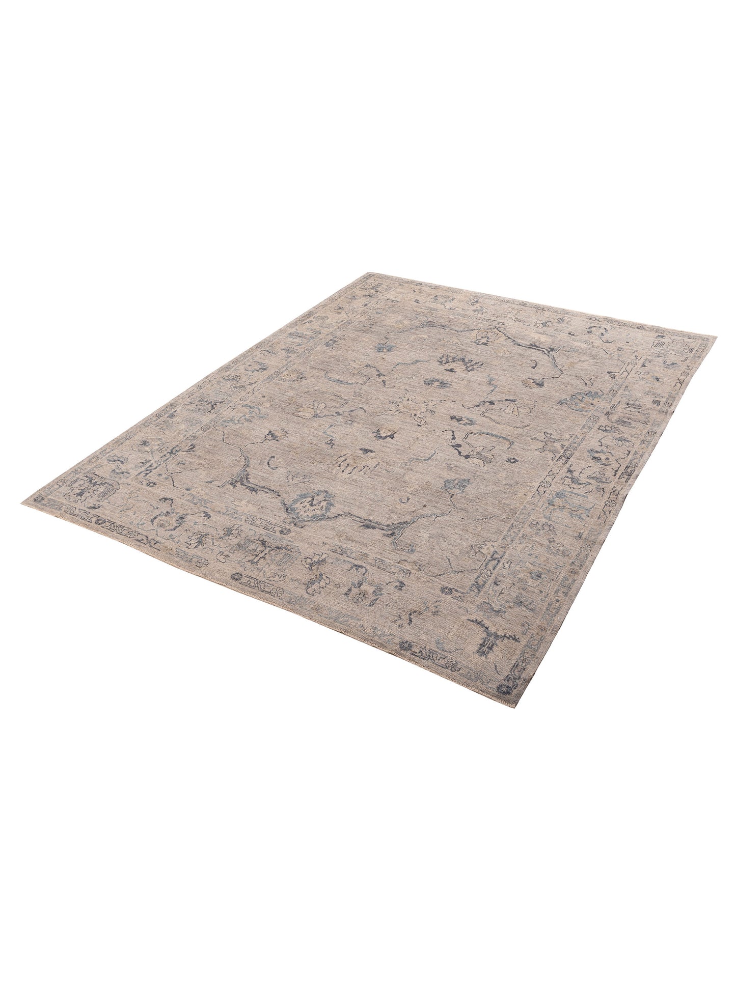 Angora Oushak 156218 Gray Gray 9.1x11.7 Hand Knotted Rug