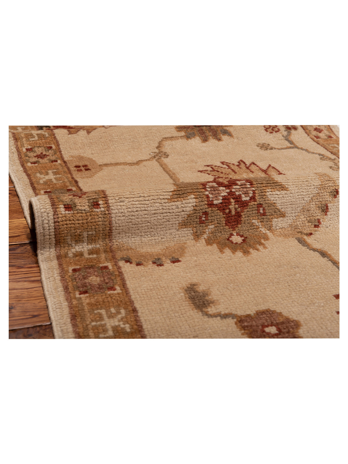 Angora Oushak 93068 Ivory Gold 2.6x13.3 Hand Knotted Rug