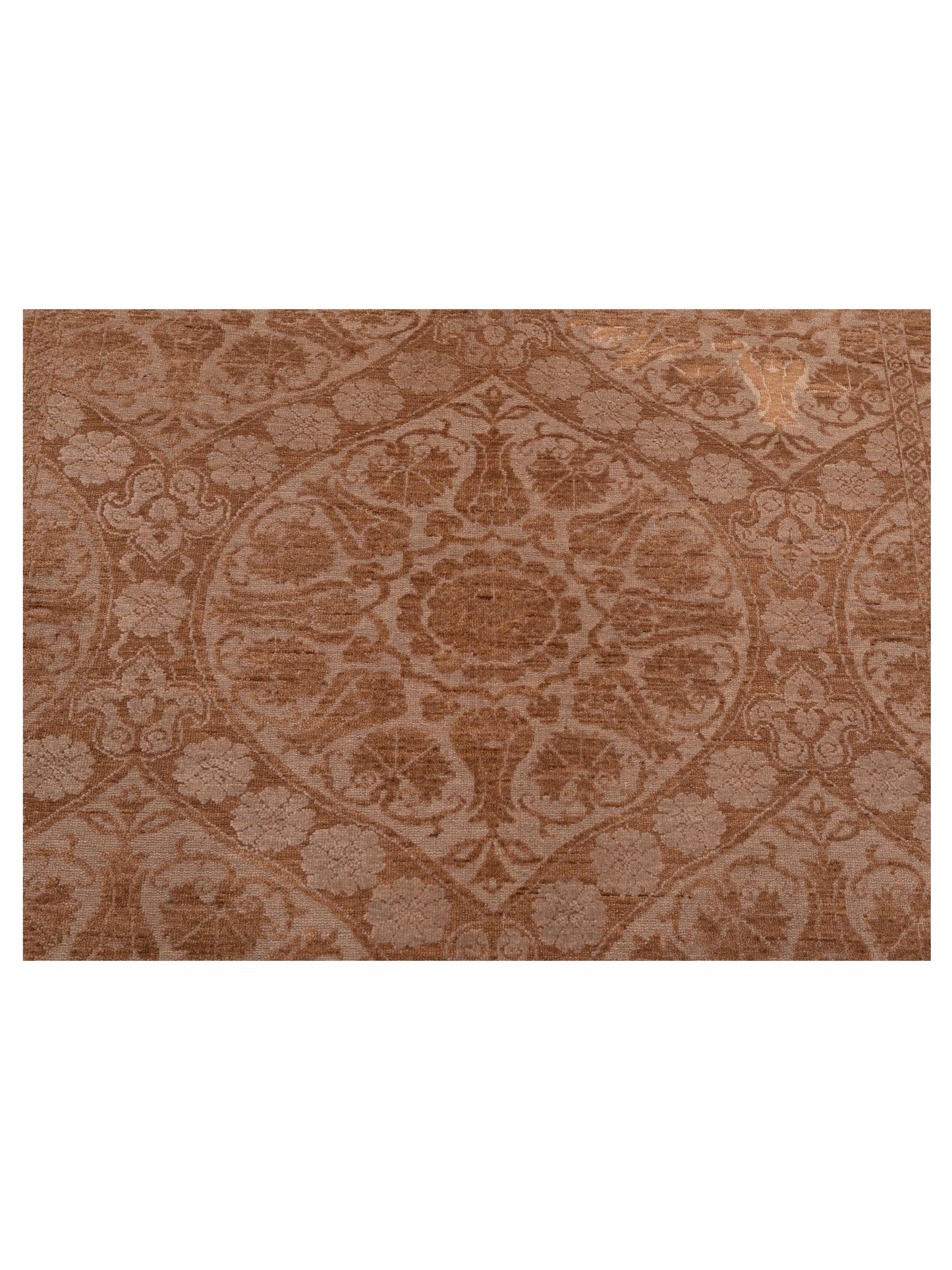 Defne Lotus Silver Light Brown 6.3x8.9 Hand Knotted Rug