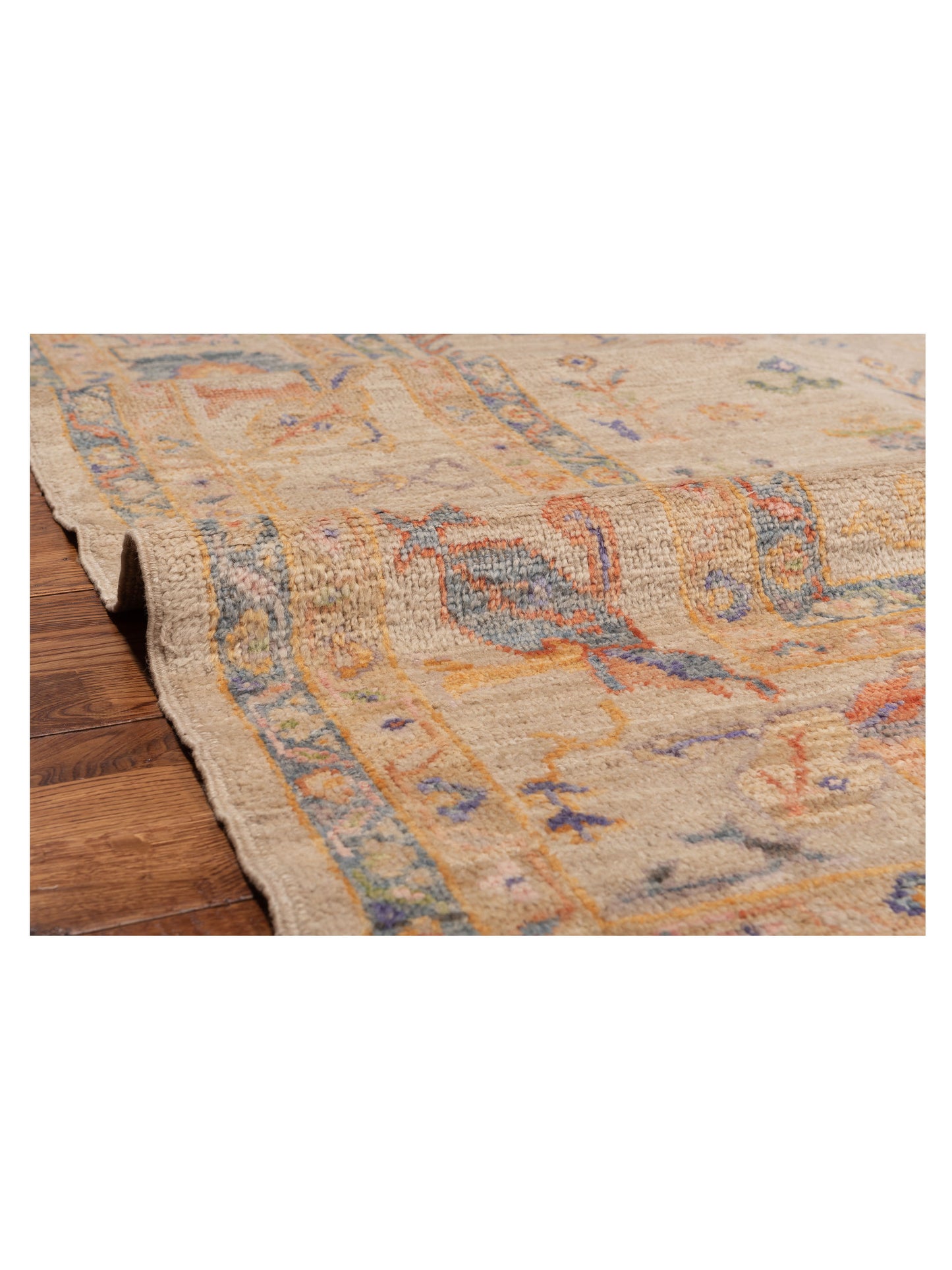 Angora Oushak 150469 Beige Beige 9.9x13.5 Hand Knotted Rug