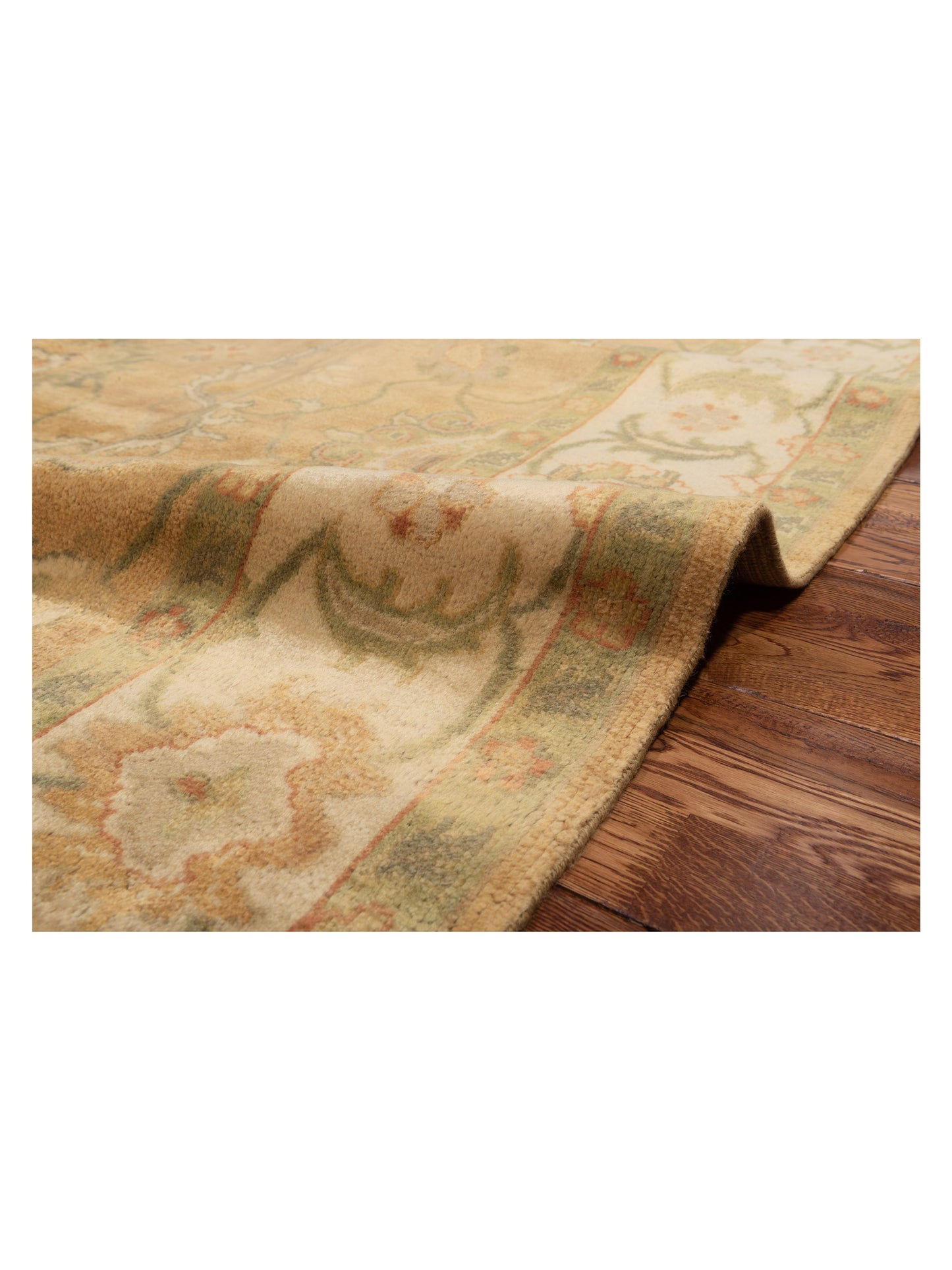 Oushak Shah 86681 Gold Ivory 8x9.11 Hand Knotted Rug
