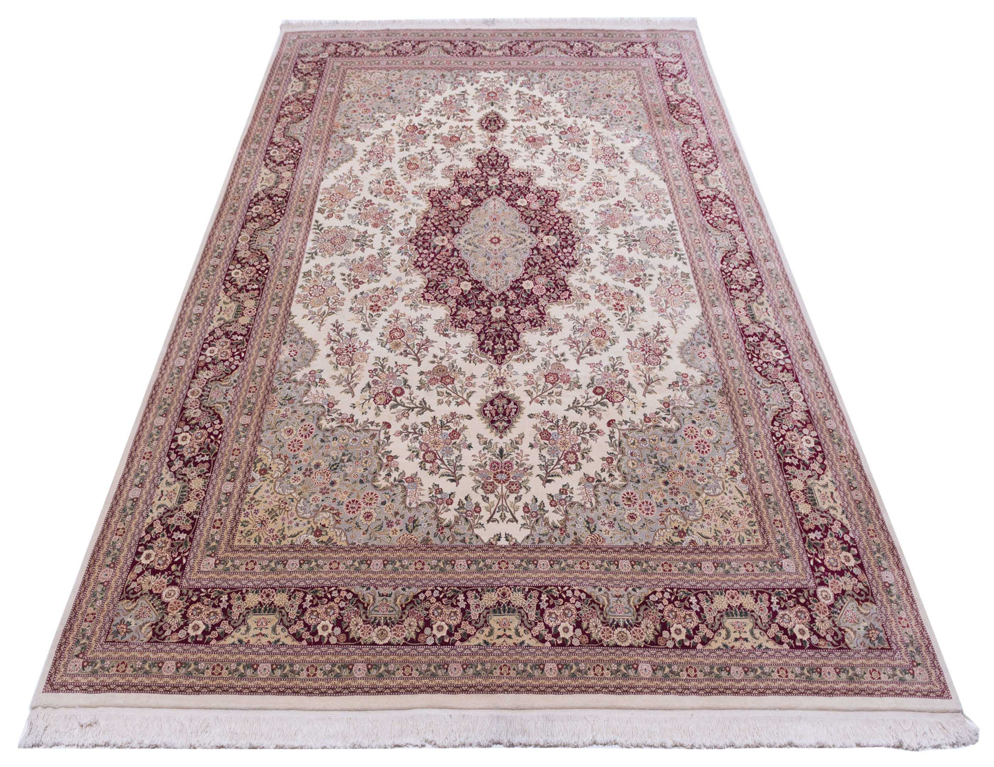 Magnolia 110058 Ivory Red 10x14.3 Hand Knotted Rug