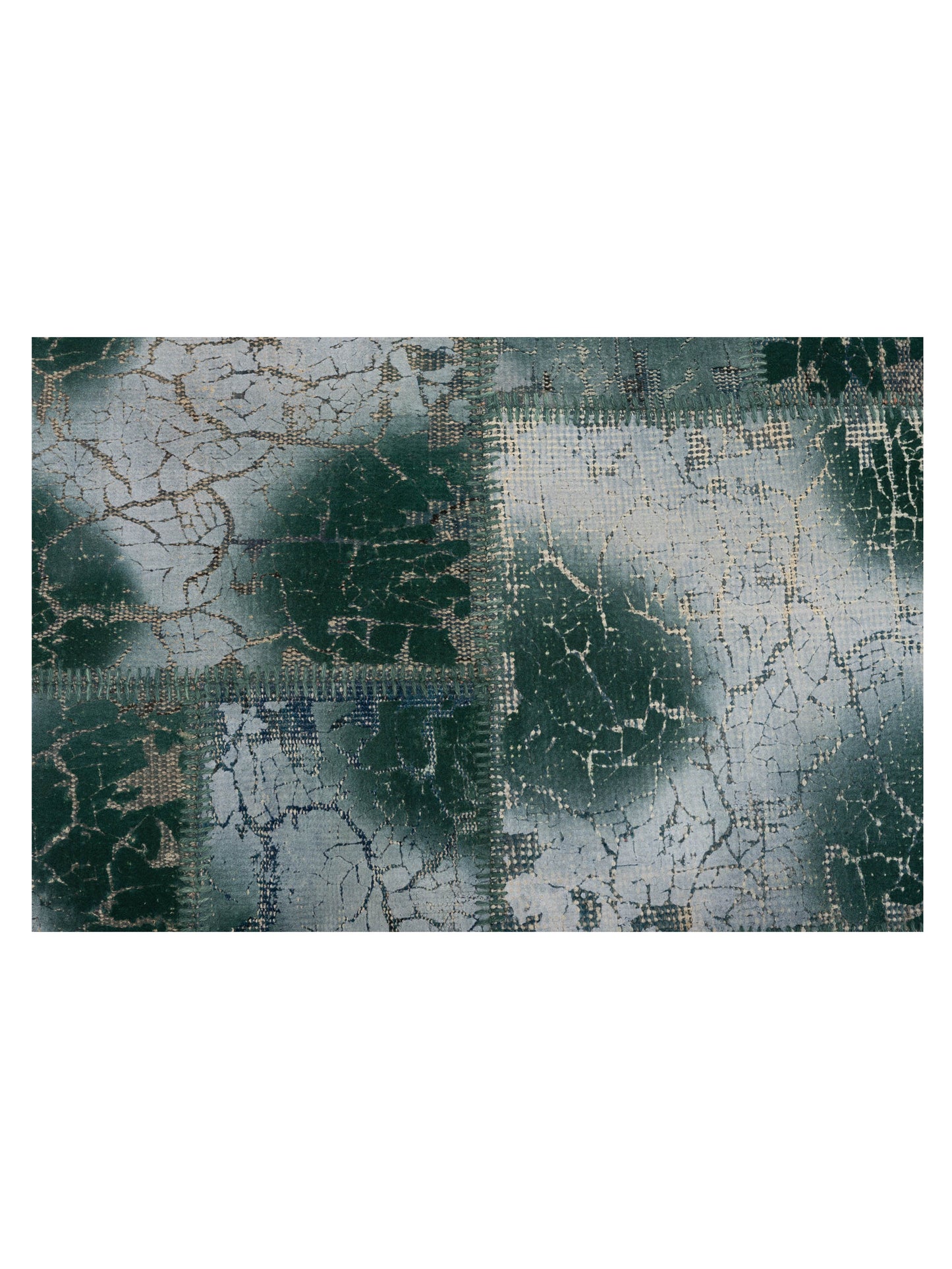 Turkish Vestige Patchwork 129039 Green 8.3x9.10 Hand Knotted Rug