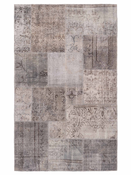 Pasha Turkish Vestige Patchwork  Gray  Contemporary
