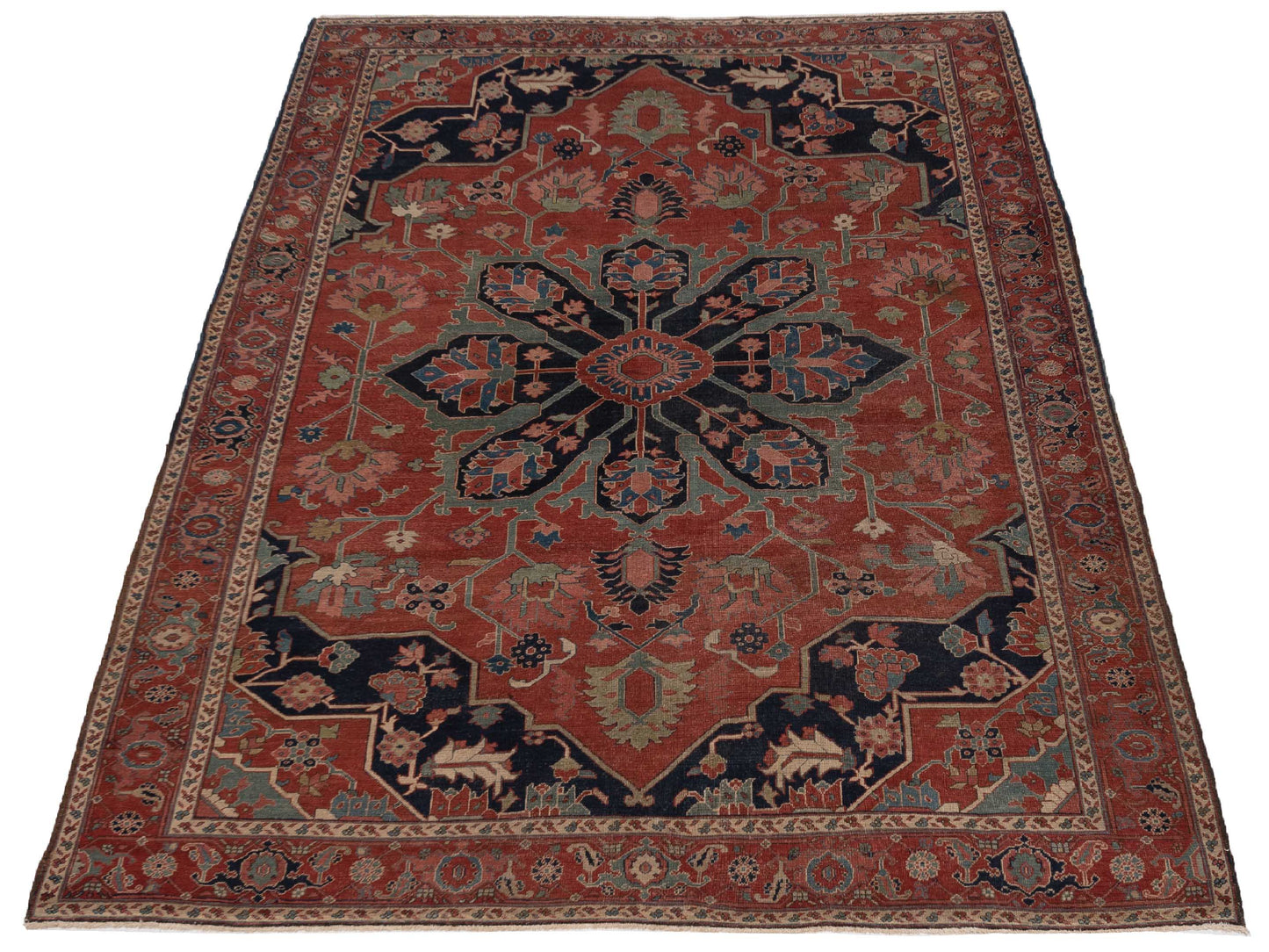 Persian Antique 147591 Red Navy 9.3x12.5 Hand Knotted Rugs