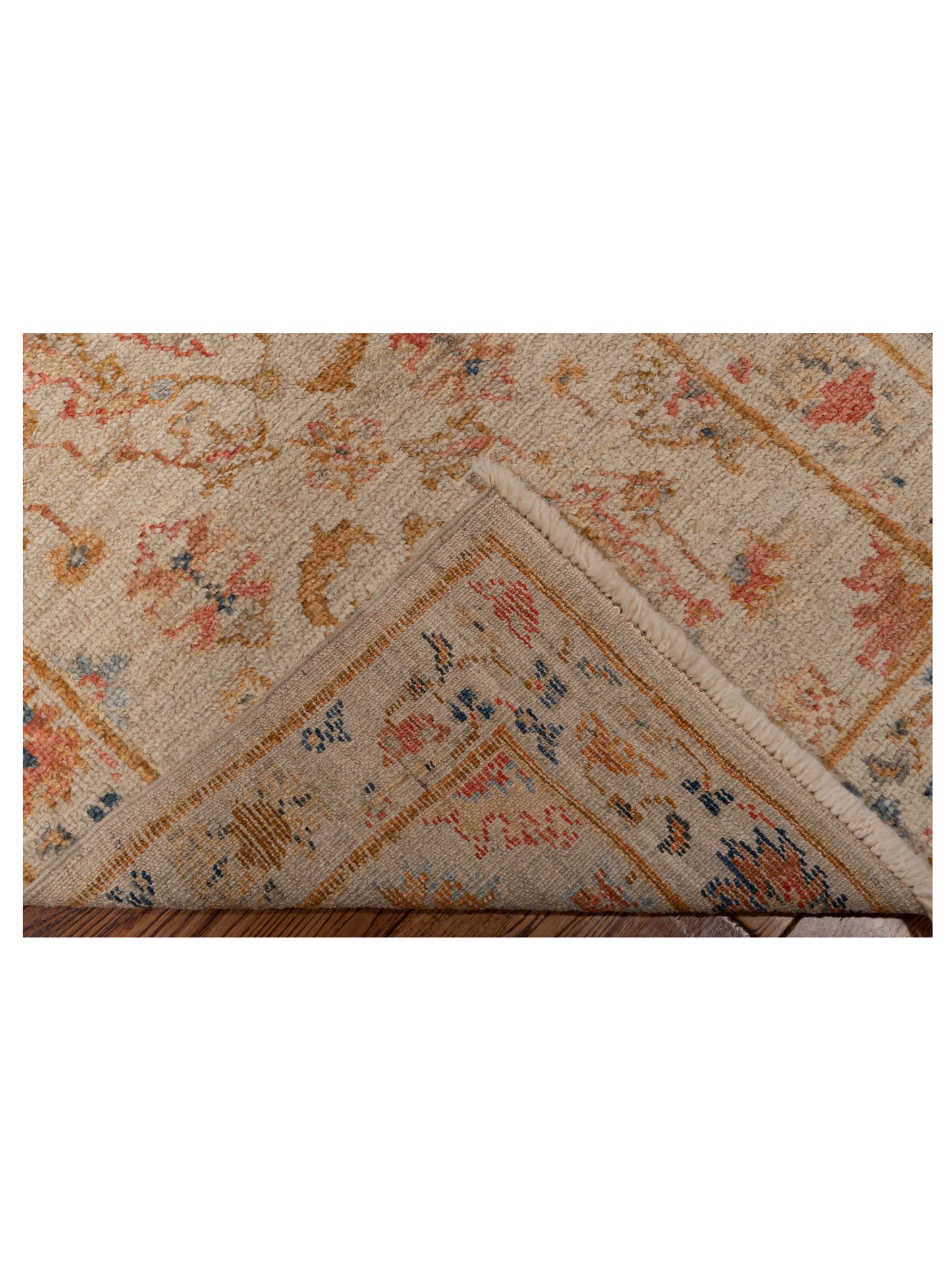 Angora Oushak 148037 Ivory Ivory 2.6x9.6 Hand Knotted Rug