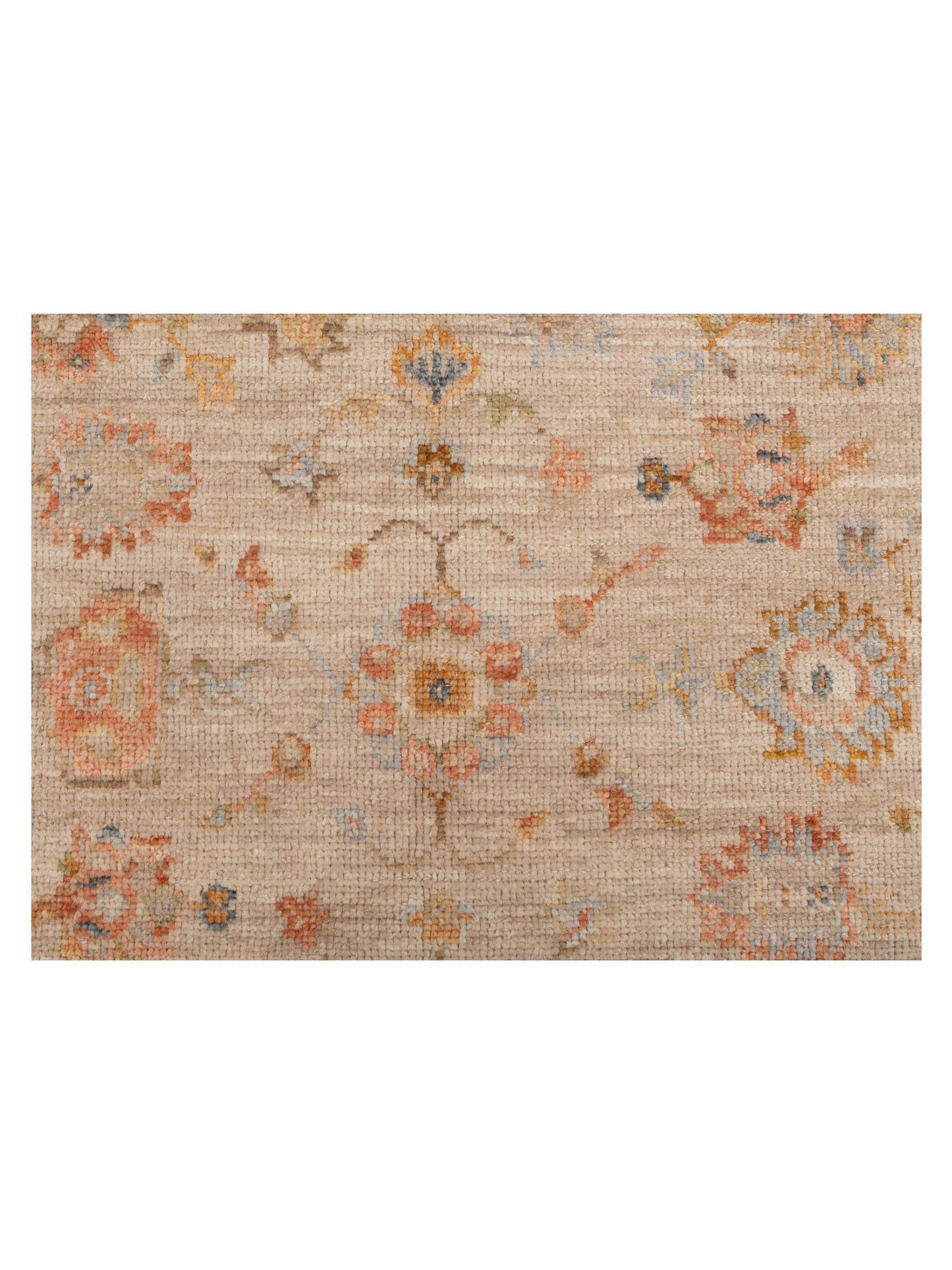 Angora Oushak 150374 Beige Brown 4x6 Hand Knotted Rug