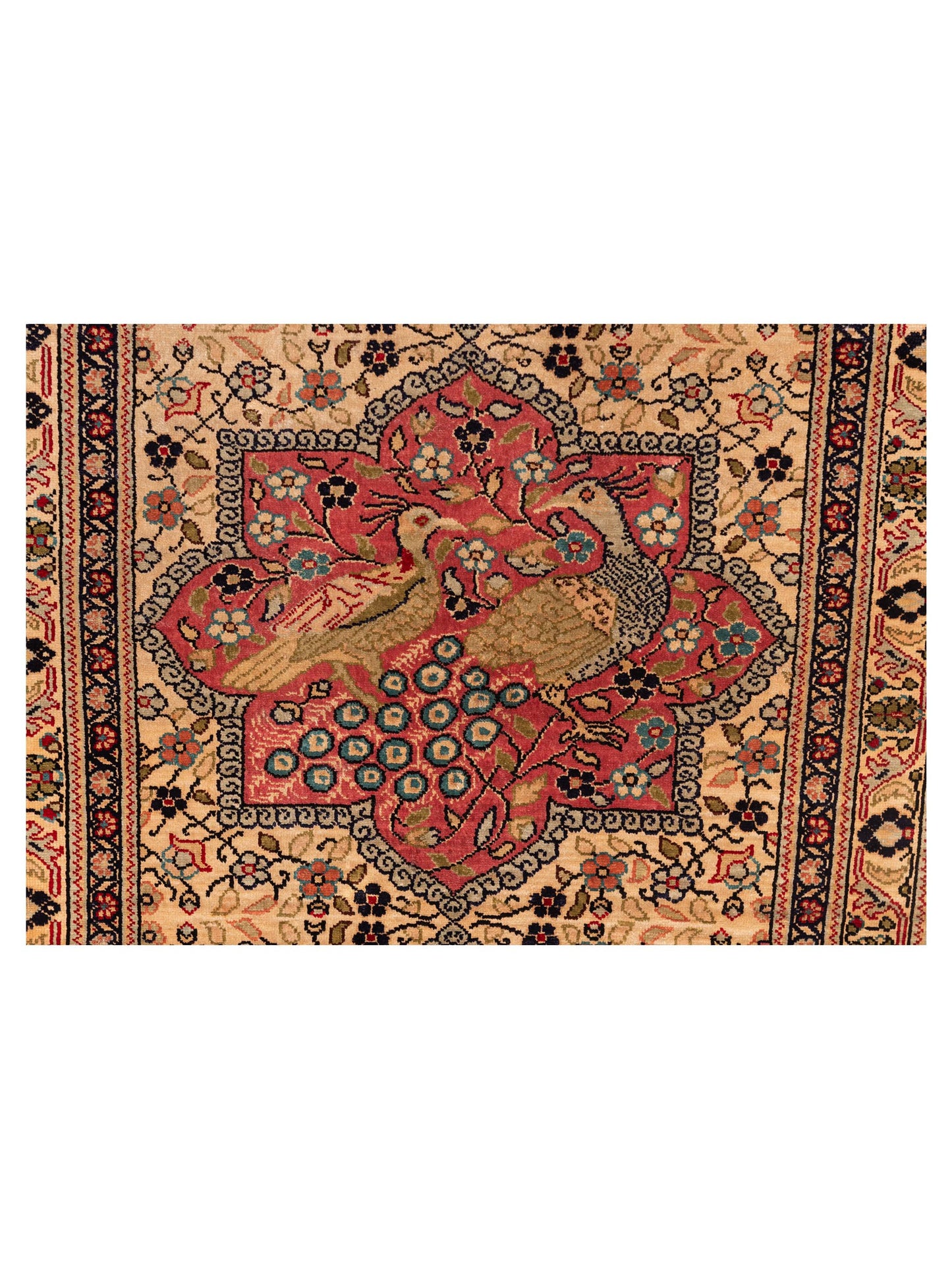 Pure Silk 124061 Beige Pink 2.2x5.7 Hand Knotted Rug