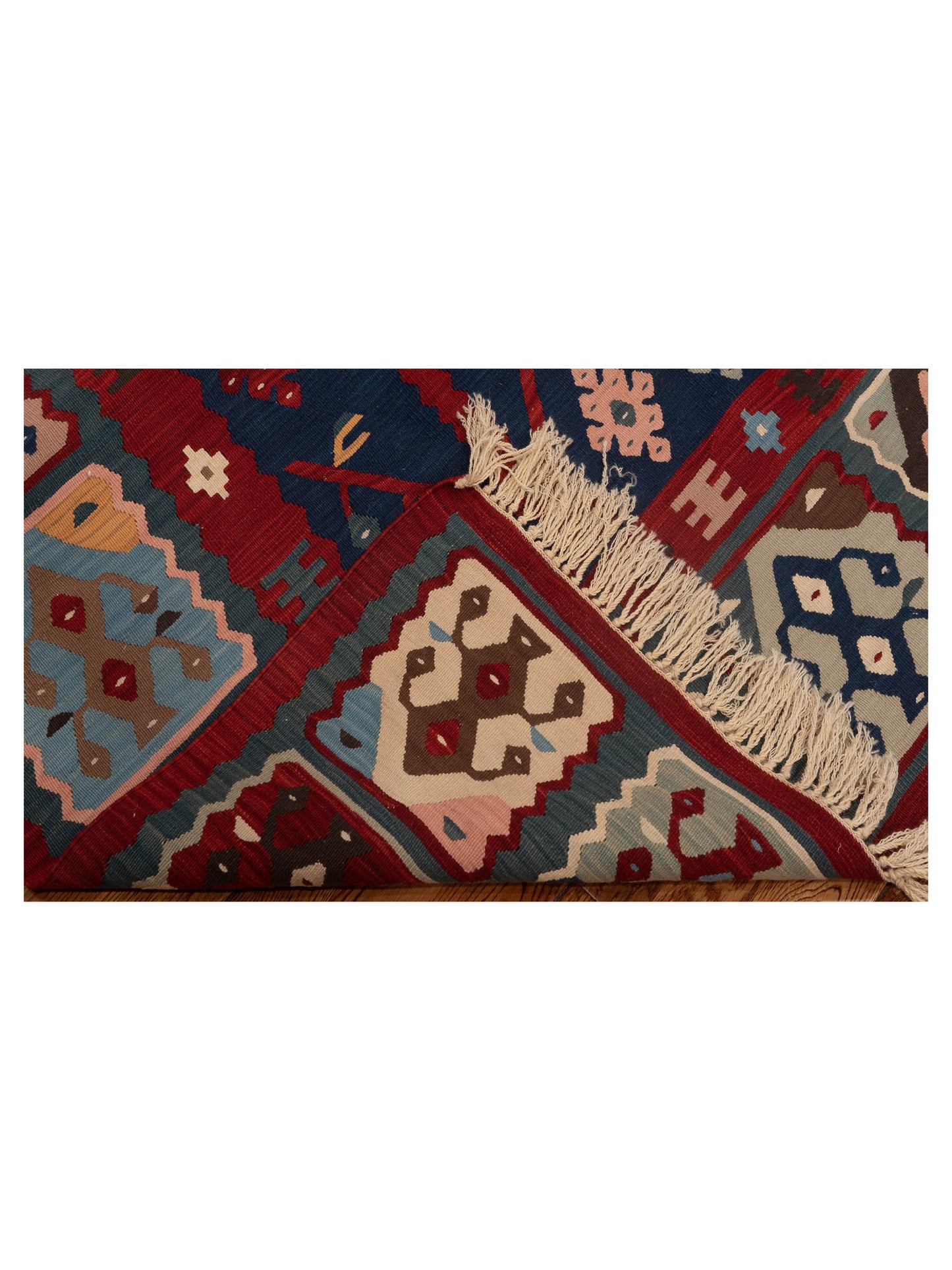 Transilvanian Kilim 67351 Navy Red 6.11x7.1 Hand Woven Rug