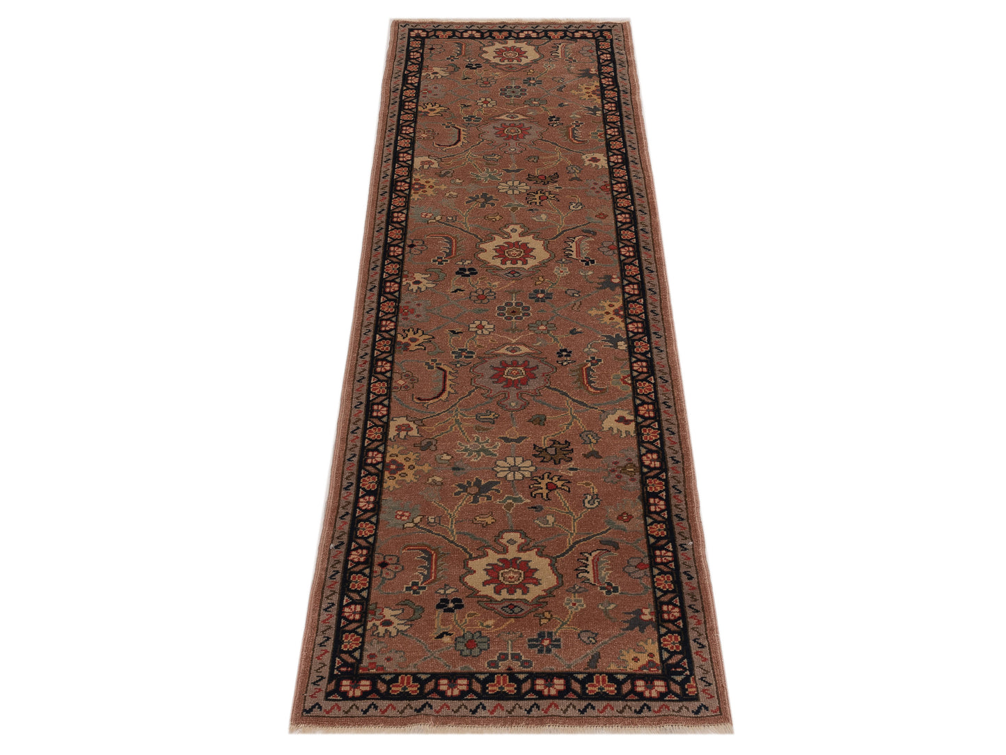 Antique Loom 105070 Pink Navy 2.6x8.2 Hand Knotted Rug