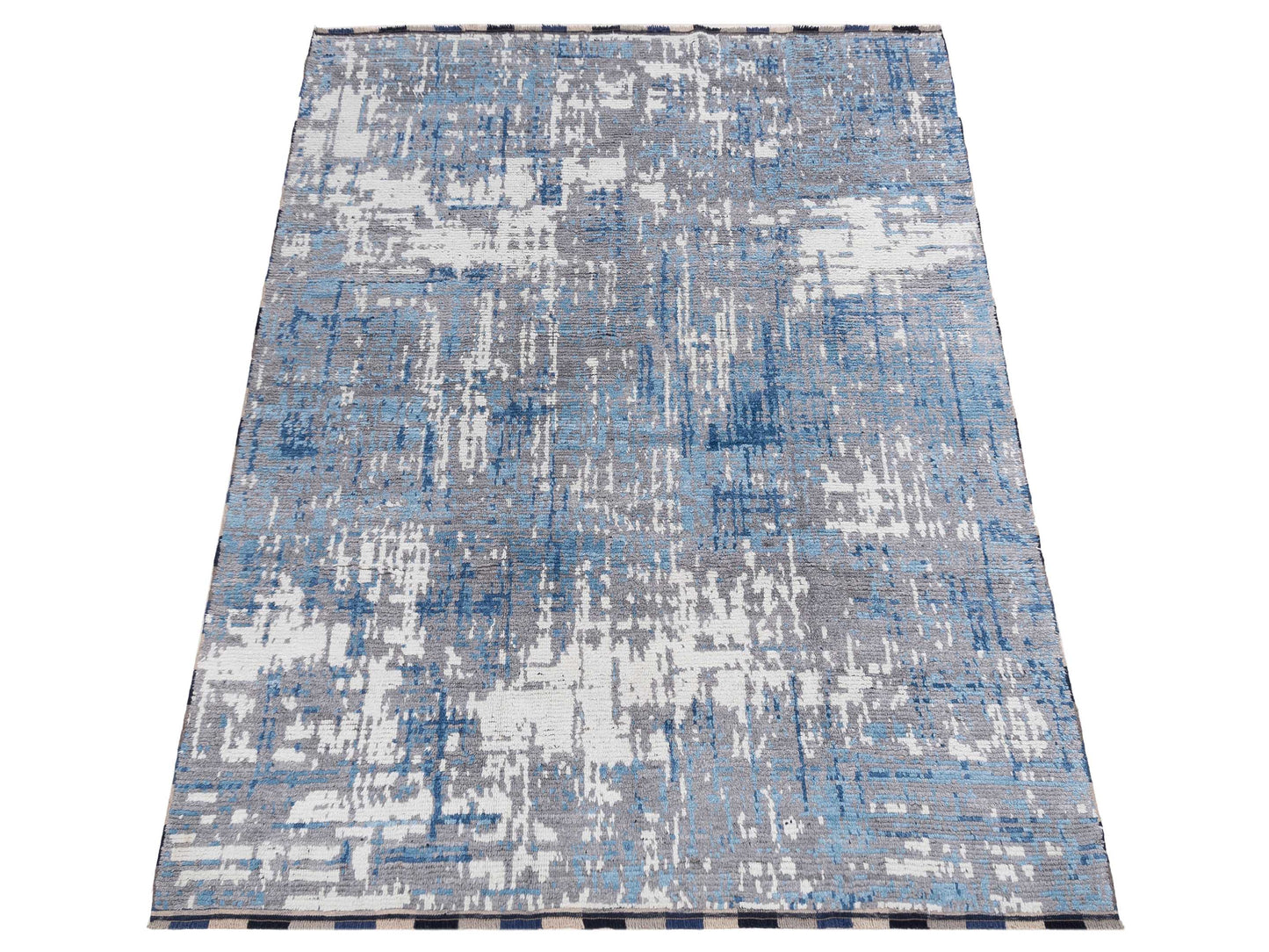 Atlas 150452 Gray Blue 8.1x9.9 Hand Knotted Rug