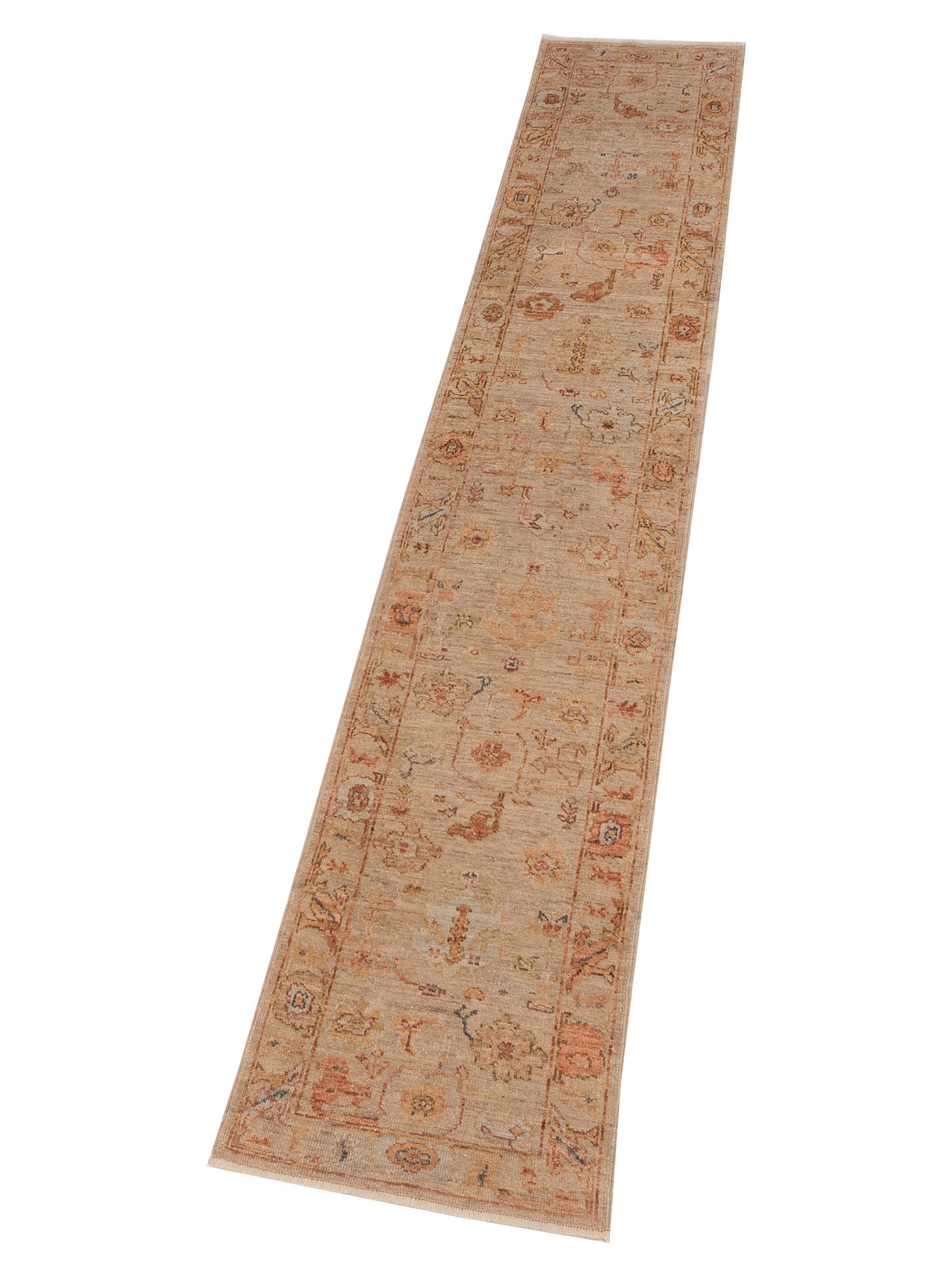 Angora Oushak 149527 Ivory Ivory 2.6x14 Hand Knotted Rug