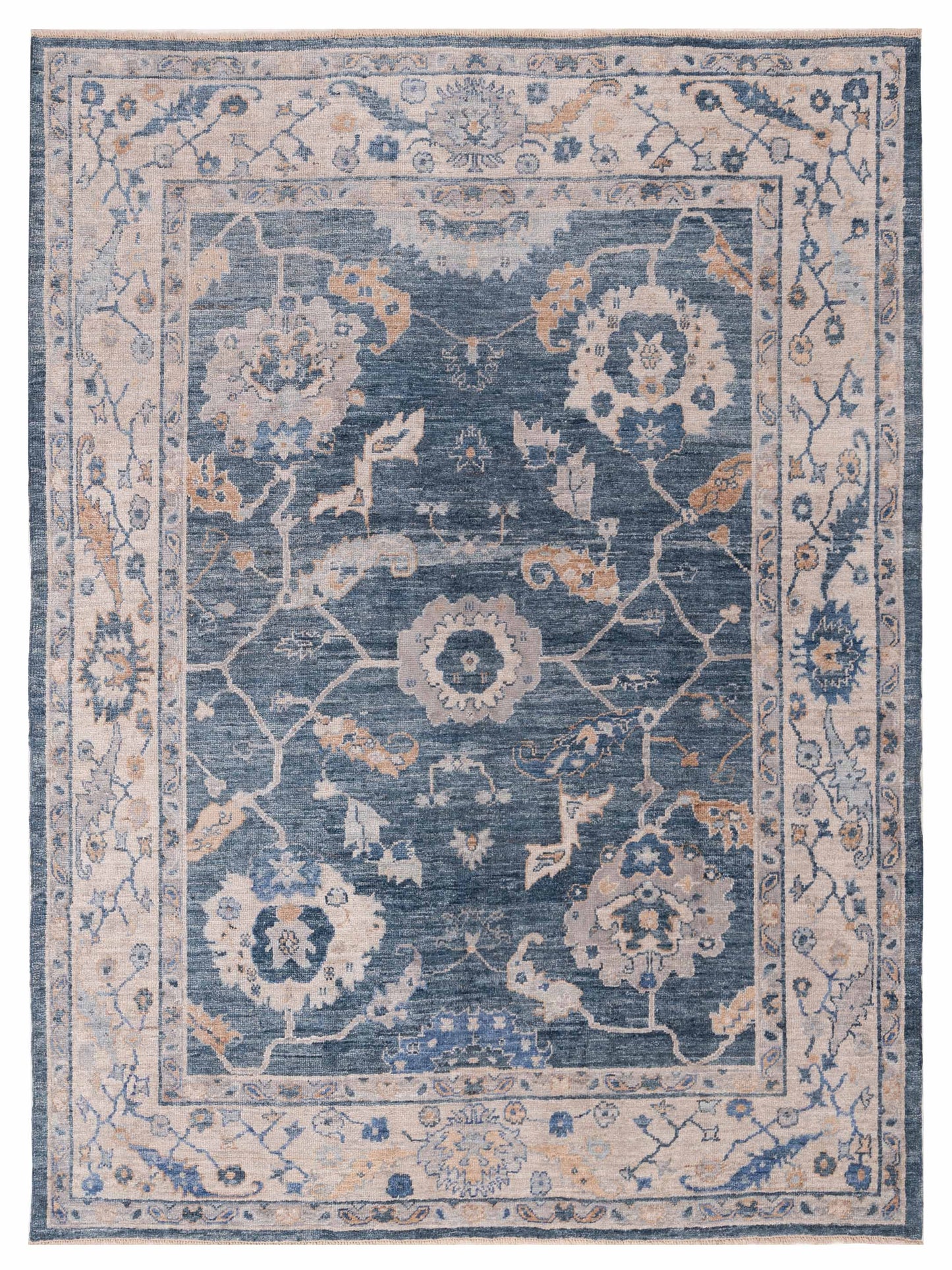 Anadol Angora Oushak  Blue Ivory Traditional