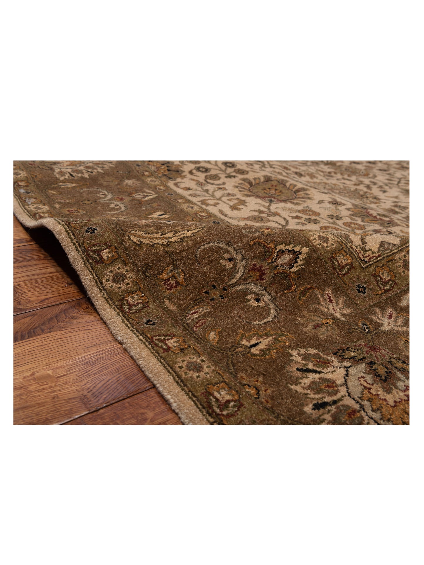 Haji Jalili 111270 Ivory Brown 7.6x10.10 Hand Knotted Rug