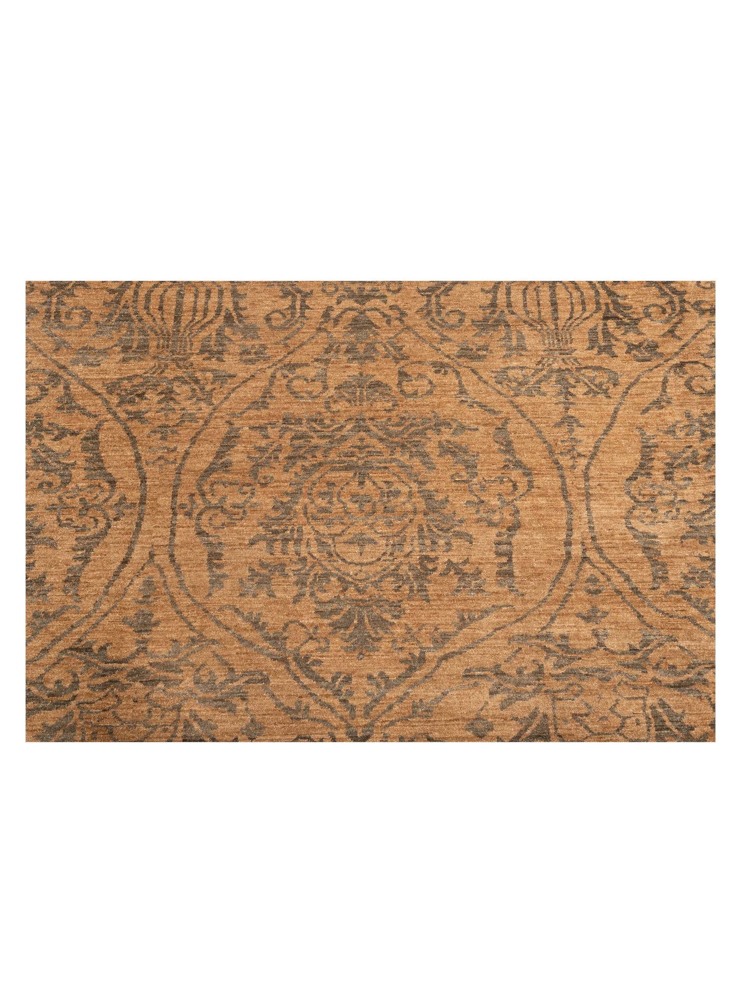 Elvan Julide Beige Green 16.7x16.7 Hand Knotted Rug