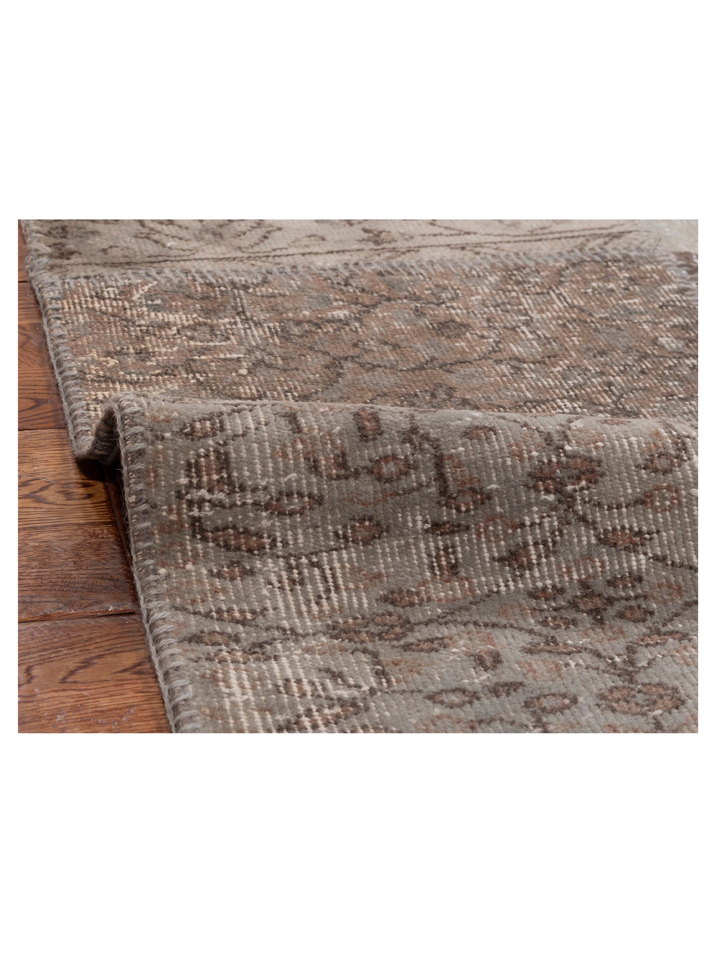 Turkish Vestige Patchwork 114903 Light Gray 8.2x9.10 Hand Knotted Rug