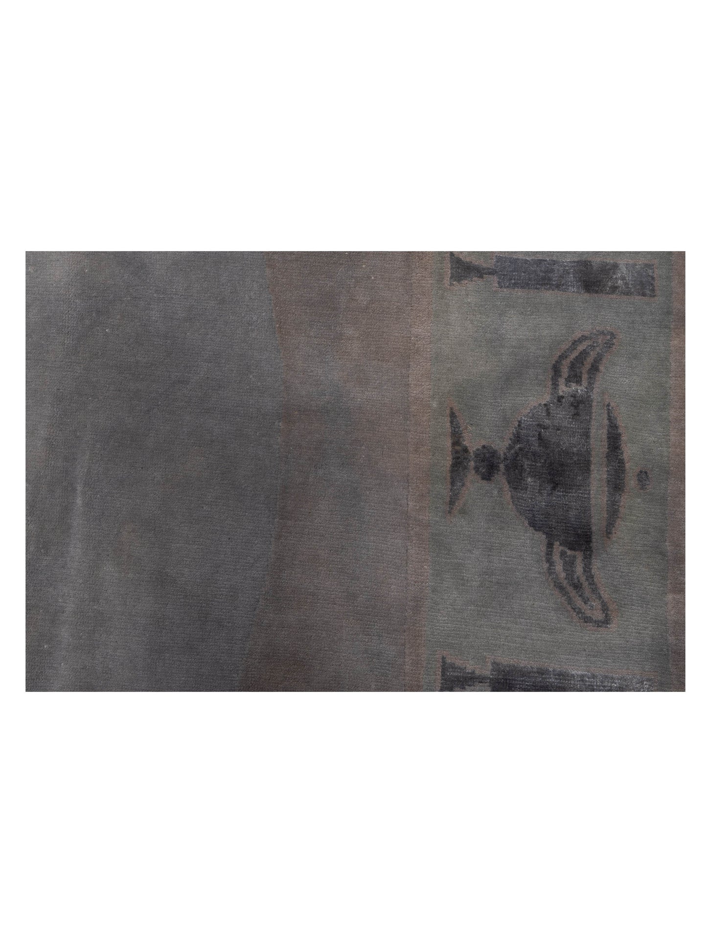 Vintage 951006 Gray 7.11x9.2 Hand Knotted Rug