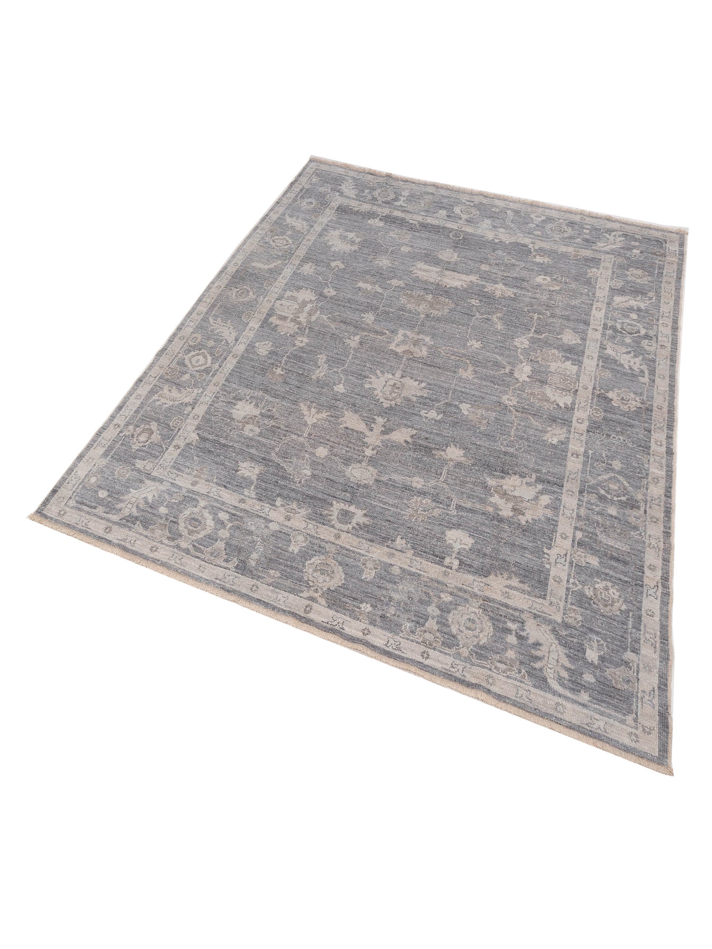 Angora Oushak 148433 Dark Gray Dark Gray 8.5x10.2 Hand Knotted Rug