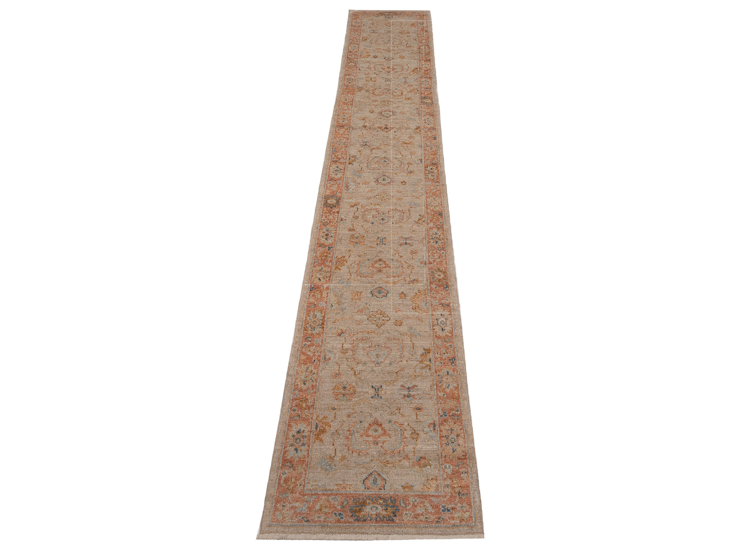 Angora Oushak 149462 Light Brown Rust 2.6x15.3 Hand Knotted Rug