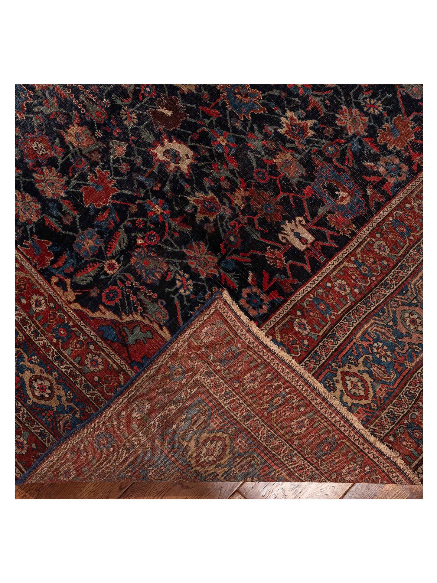 Persian Antique 125869 Blue Red 10.8x17.7 Hand Knotted Rugs
