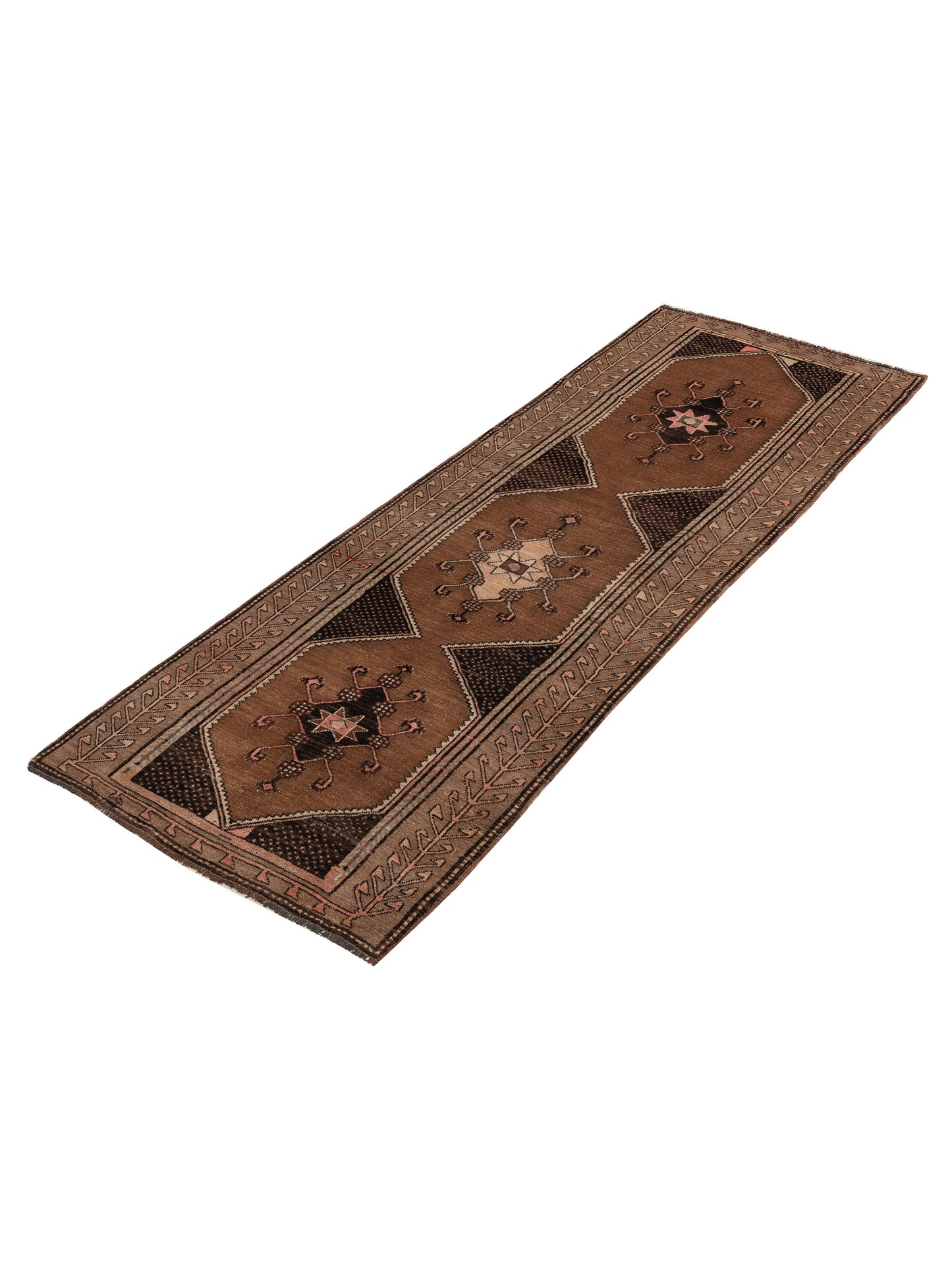 Old Anatolian 154149 Brown Brown 3.11x10.9 Hand Knotted Rug