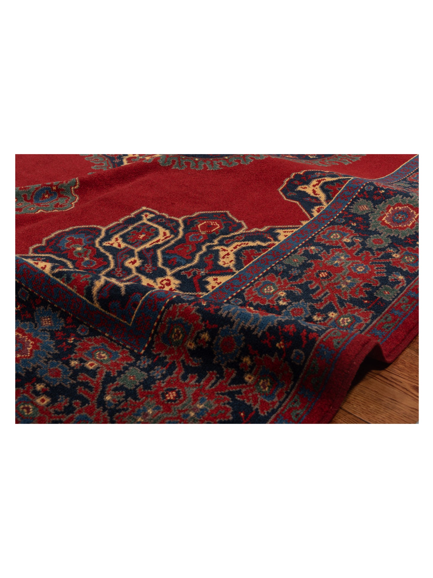 Turkish Shirwan 145125 Red Navy 6.7x9 Hand Knotted Rug