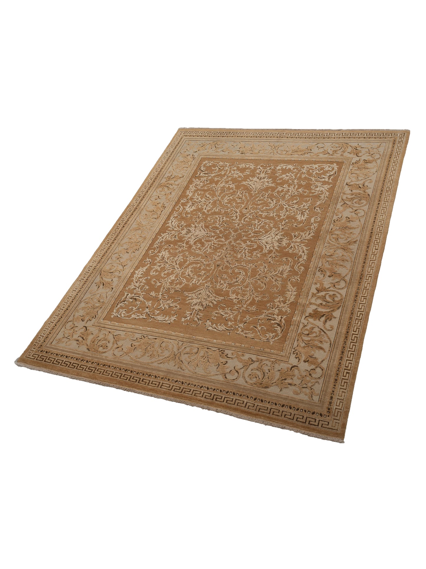 Turkish Elvan 79757 Gold Ivory 8x10.3 Hand Knotted Rug
