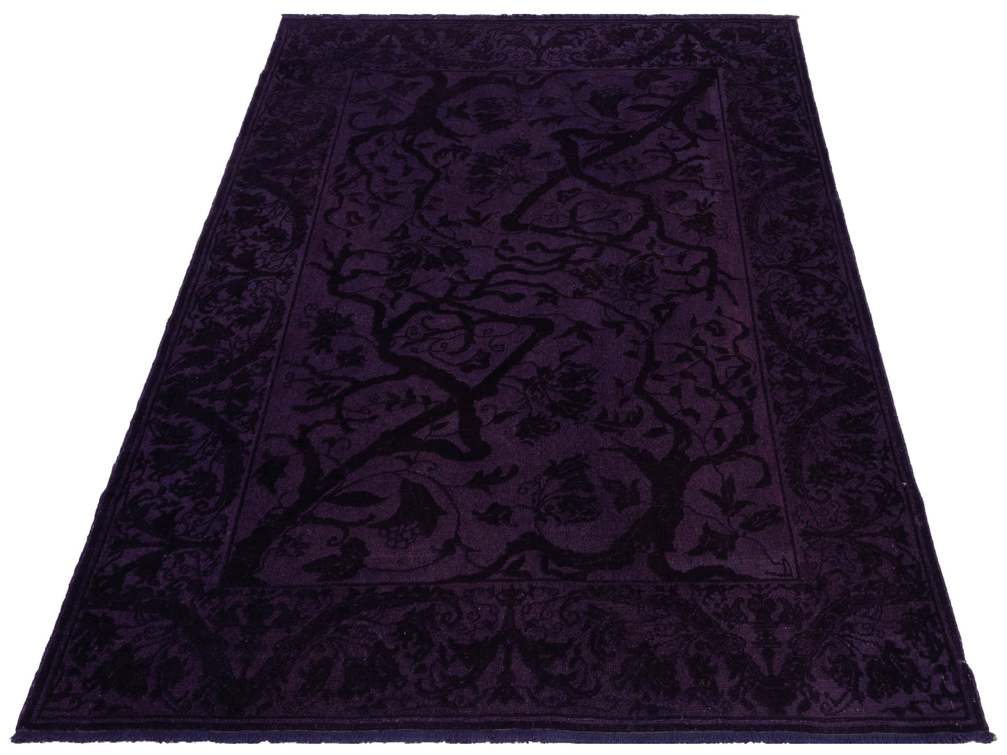 Vintage 108119 Purple 6.6x8.4 Hand Knotted Rug