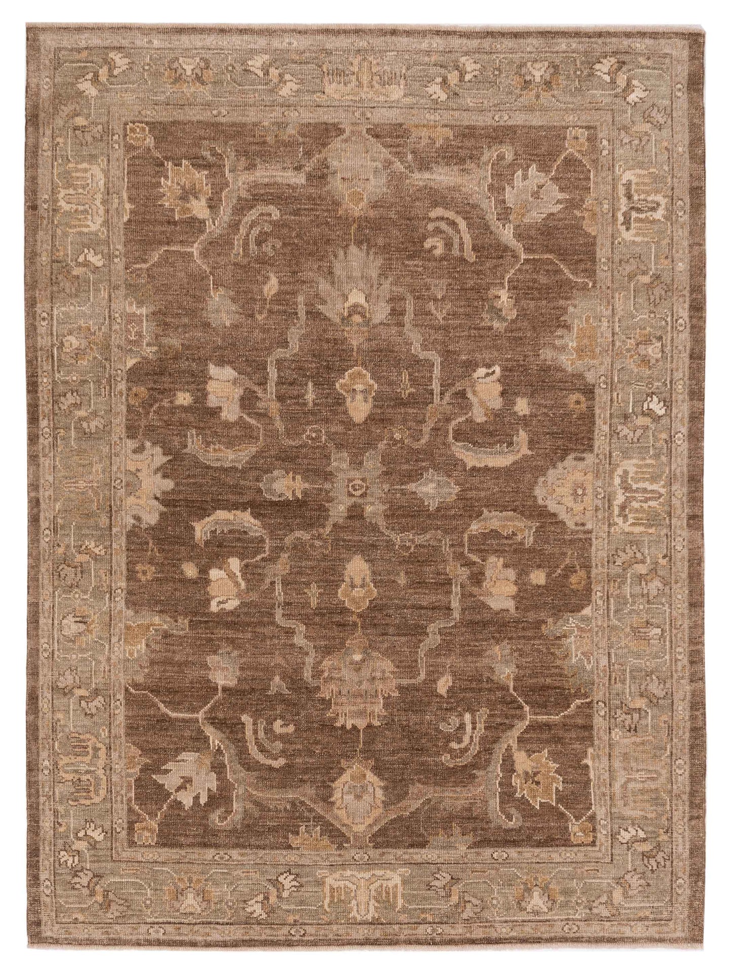 Anadol Angora Oushak  Brown Green Traditional