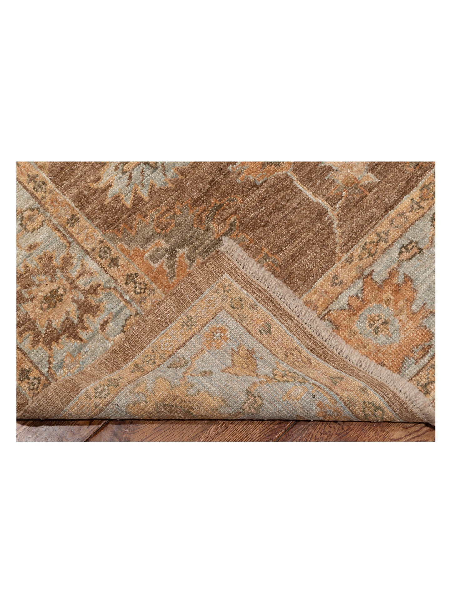 Angora Oushak 123898 Brown Ice Blue 5.11x9.9 Hand Knotted Rug