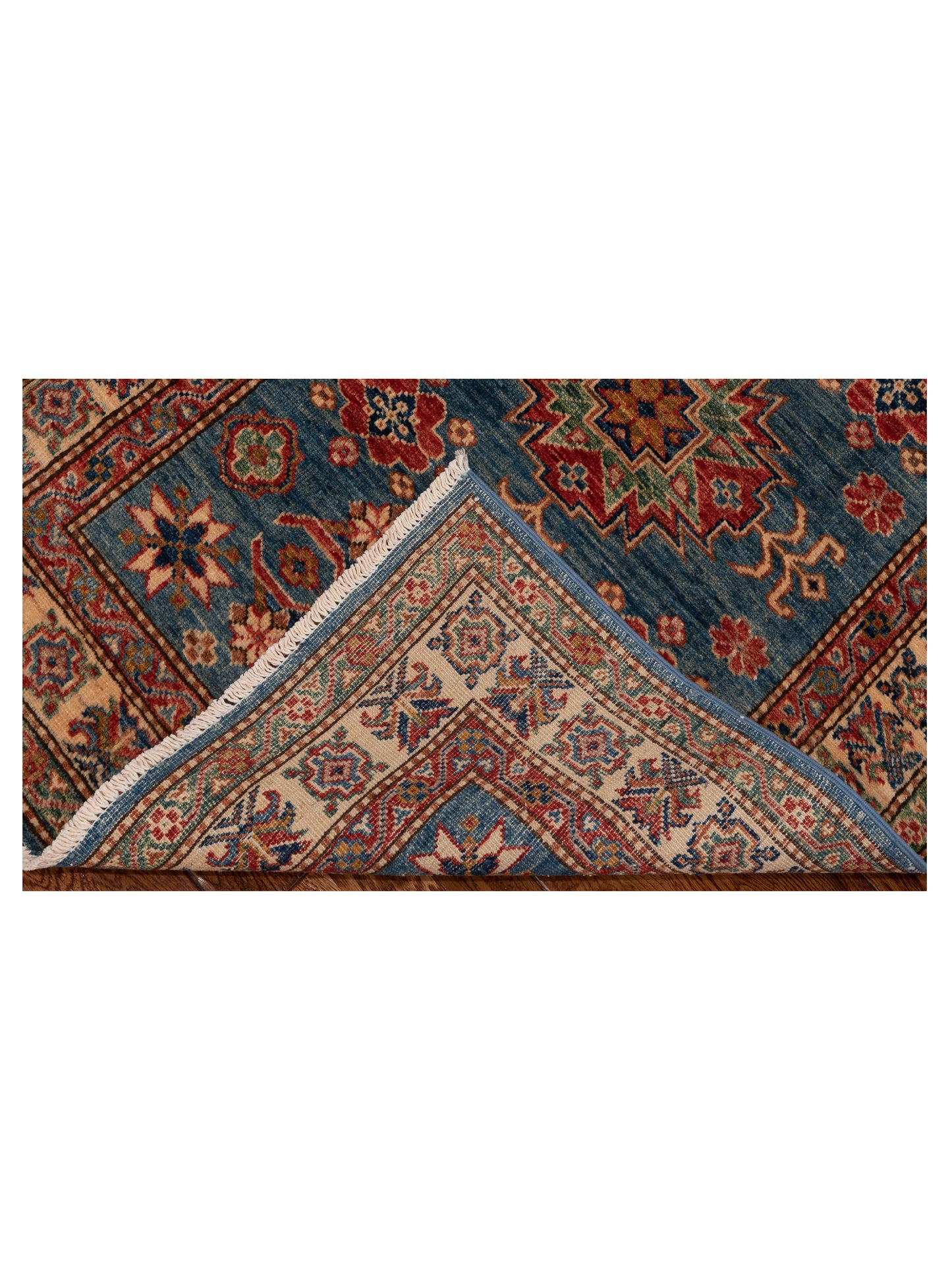 Artisan Kazak 148947 Blue Ivory 3x4.2 Hand Knotted Rug