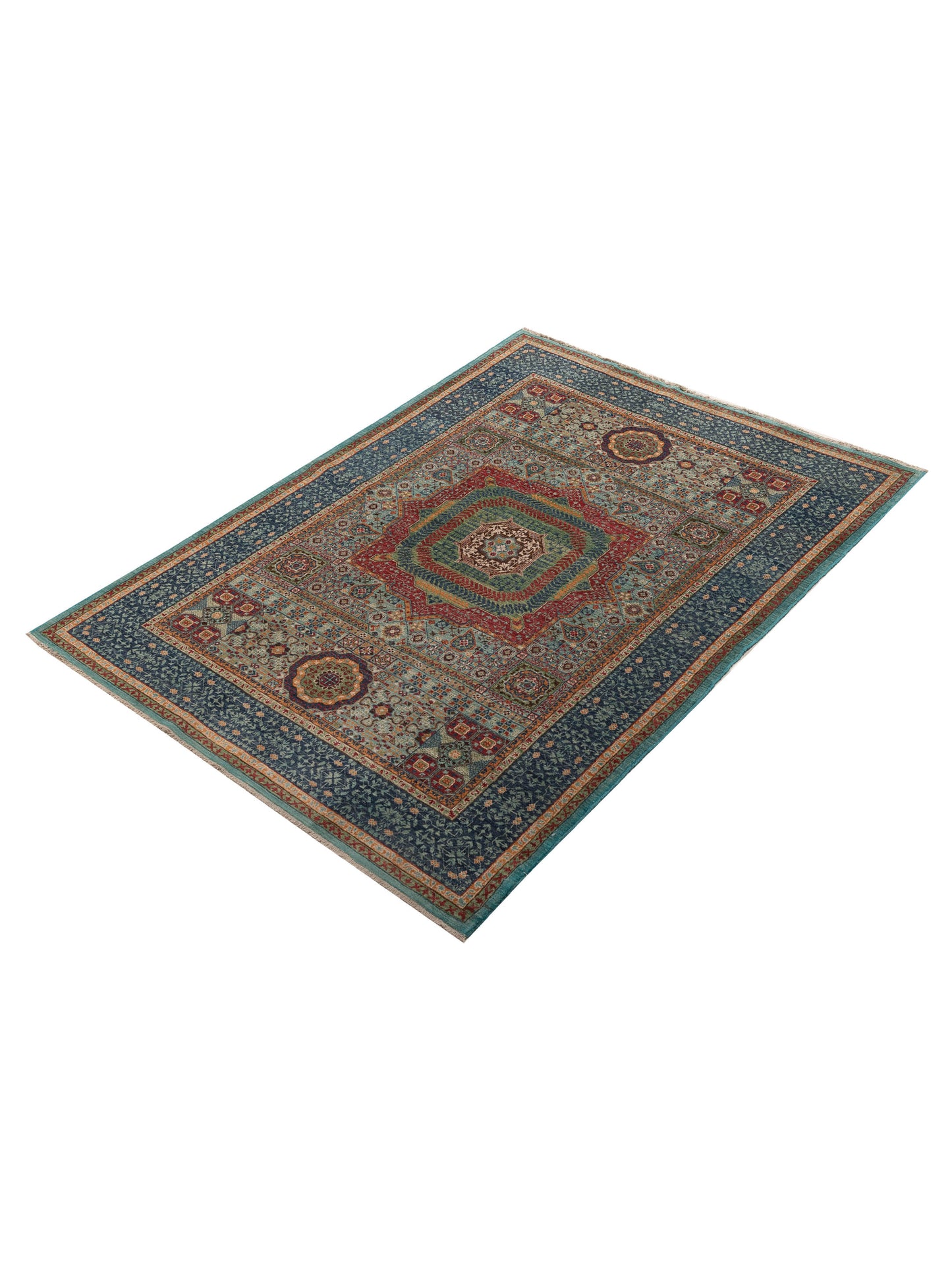 Artisan Mamluk 154613 Blue Blue 5.10x8 Hand Knotted Rug