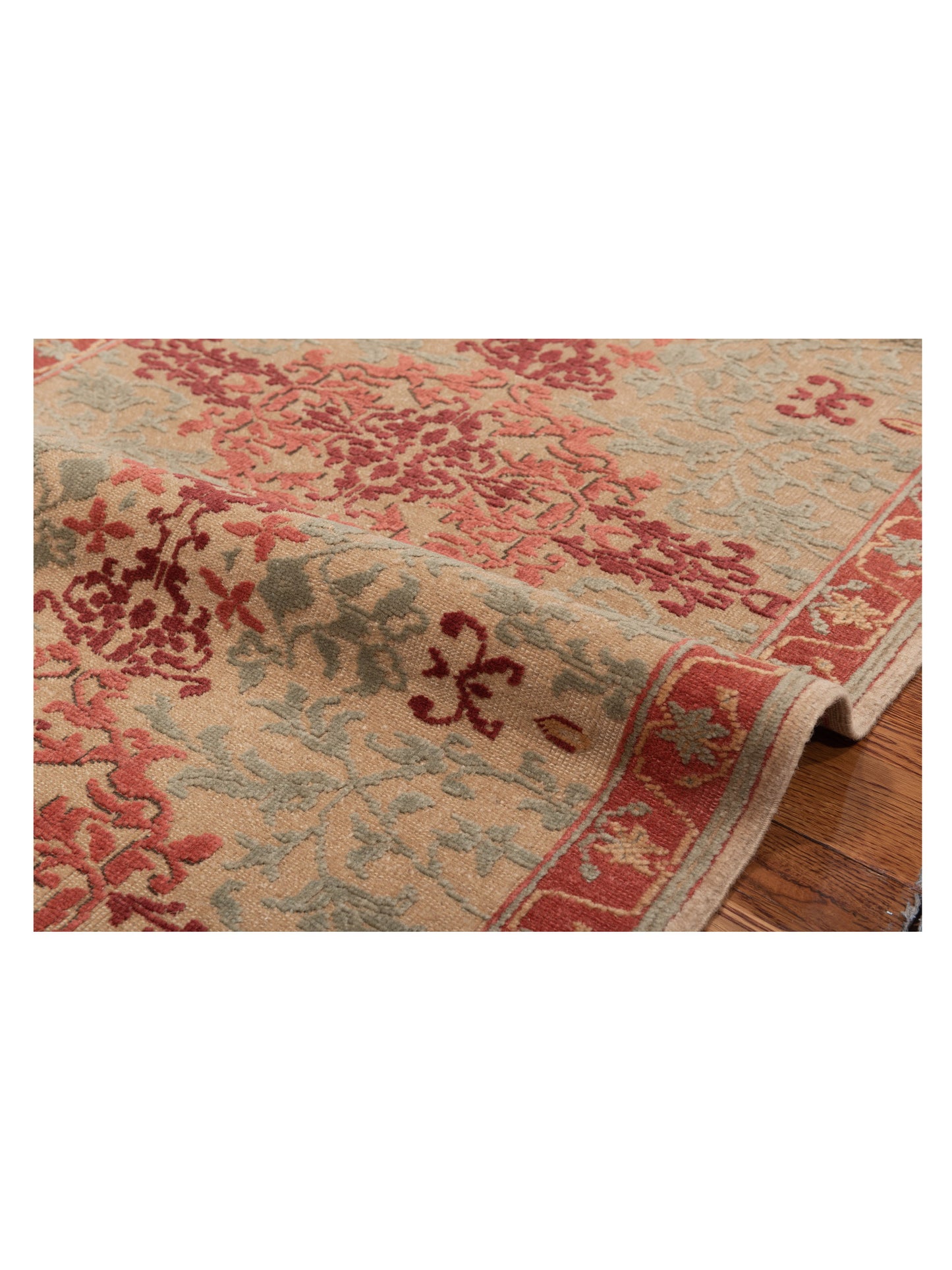 Antique Loom 108088 Beige Rust 2.8x7.9 Hand Knotted Rug