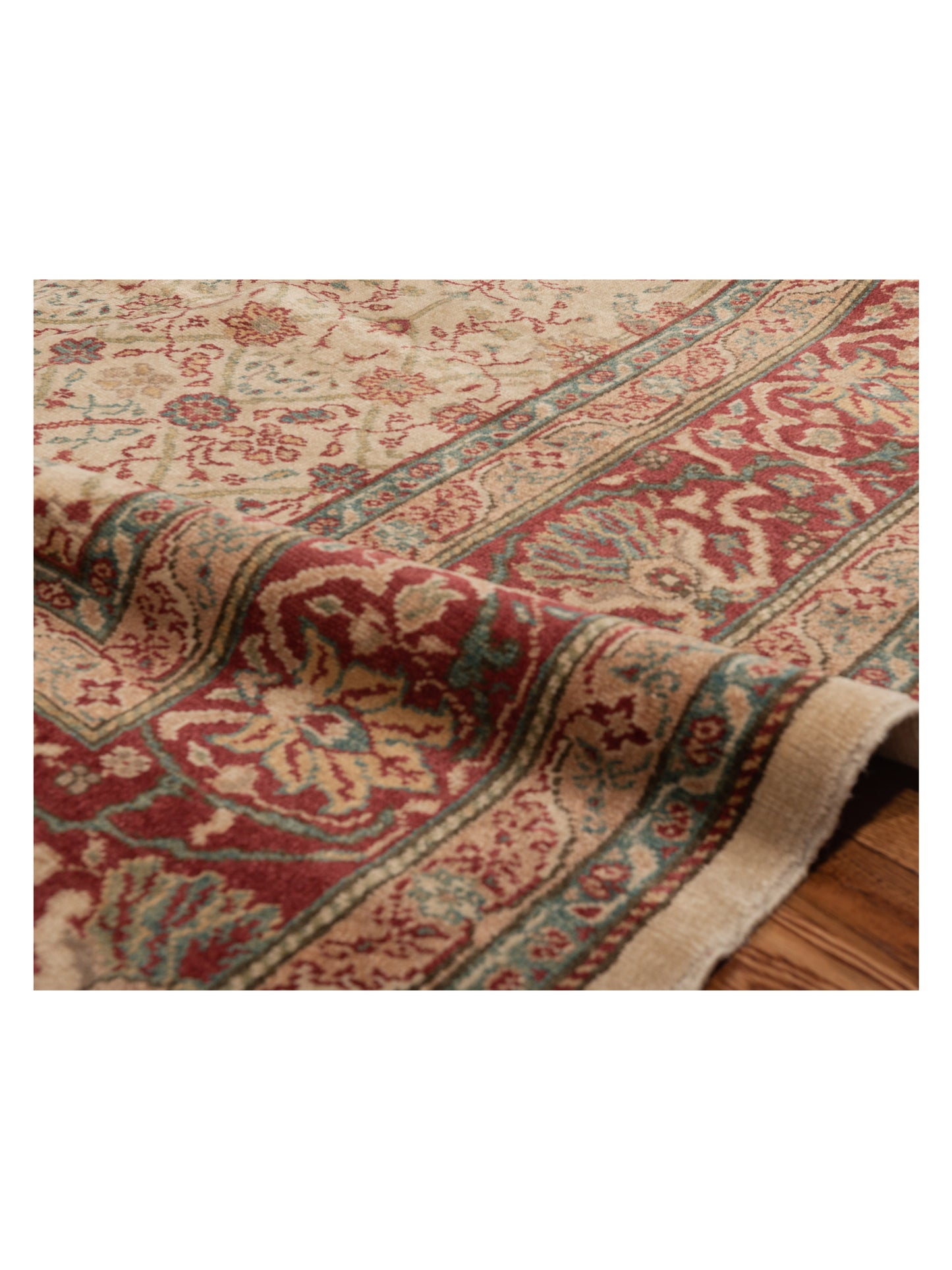 Antique Loom 120659 Beige Red 6.9x8.11 Hand Knotted Rug