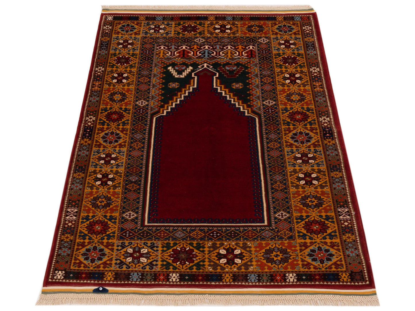Turkish Shirwan 148348 Red Gold 4.2x5.6 Hand Knotted Rug