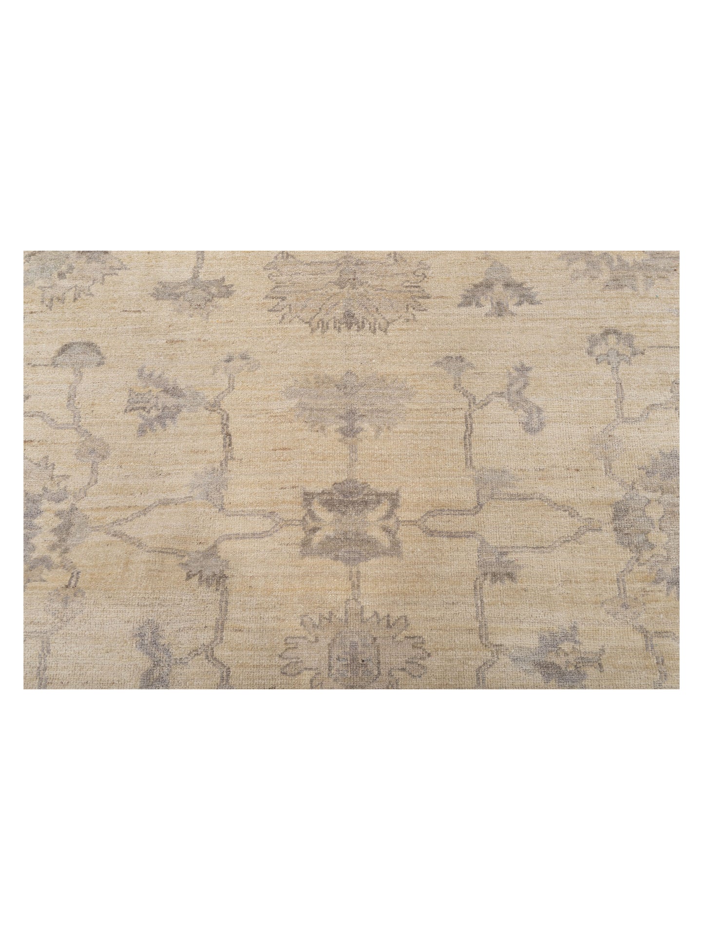 Angora Oushak 123652 Ivory Light Gray 7.8x8.7 Hand Knotted Rug