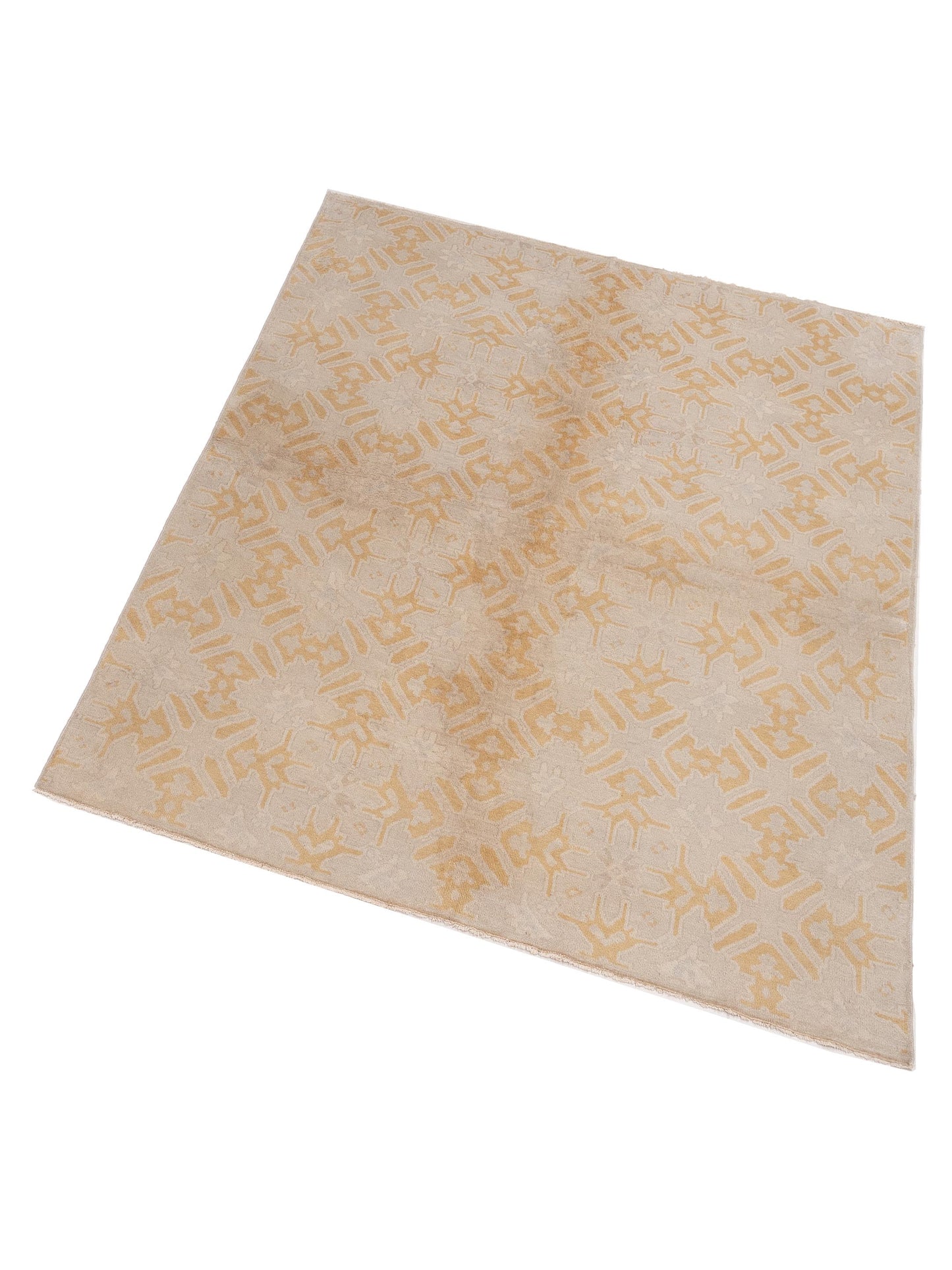 Evren 122198 Beige Gold 6.7x8.2 Hand Knotted Rug