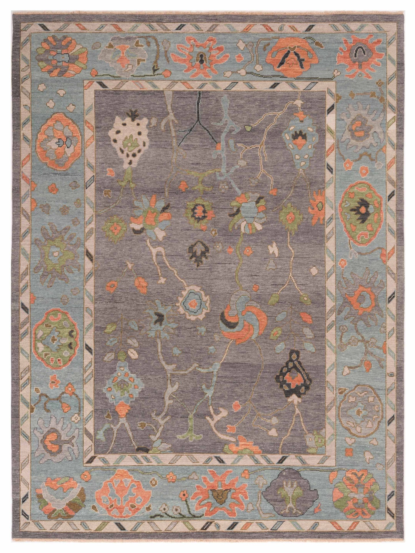 Pasha Anadol Oushak  Gray Light Gray Contemporary