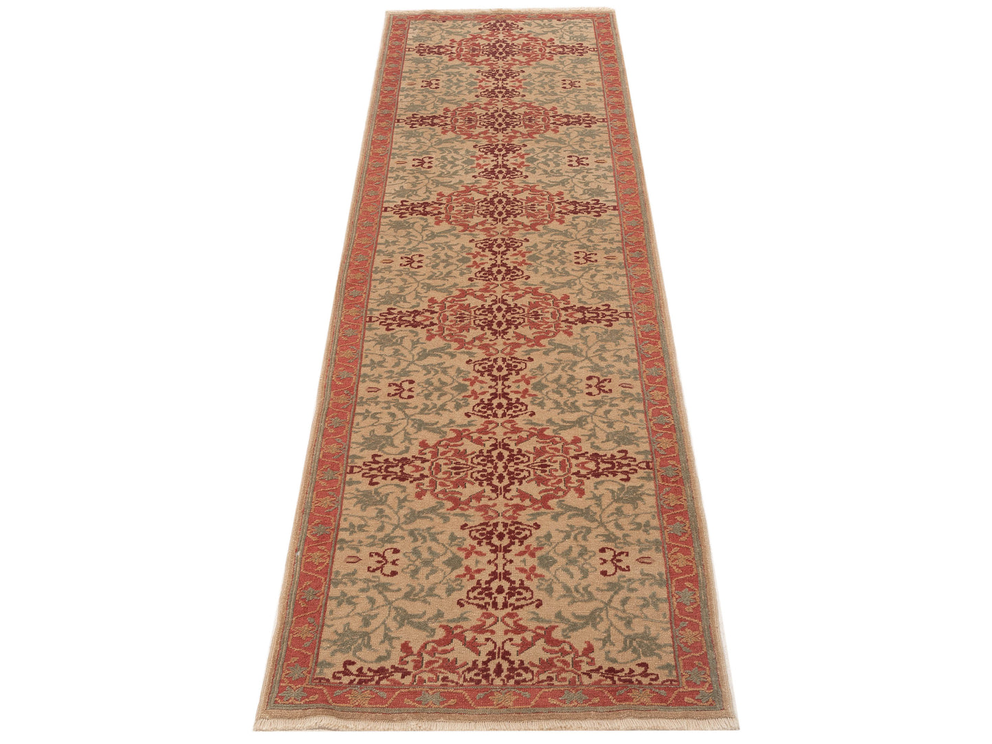 Antique Loom 108088 Beige Rust 2.8x7.9 Hand Knotted Rug