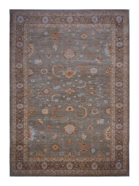 Anadol Angora Oushak  Green Brown Traditional