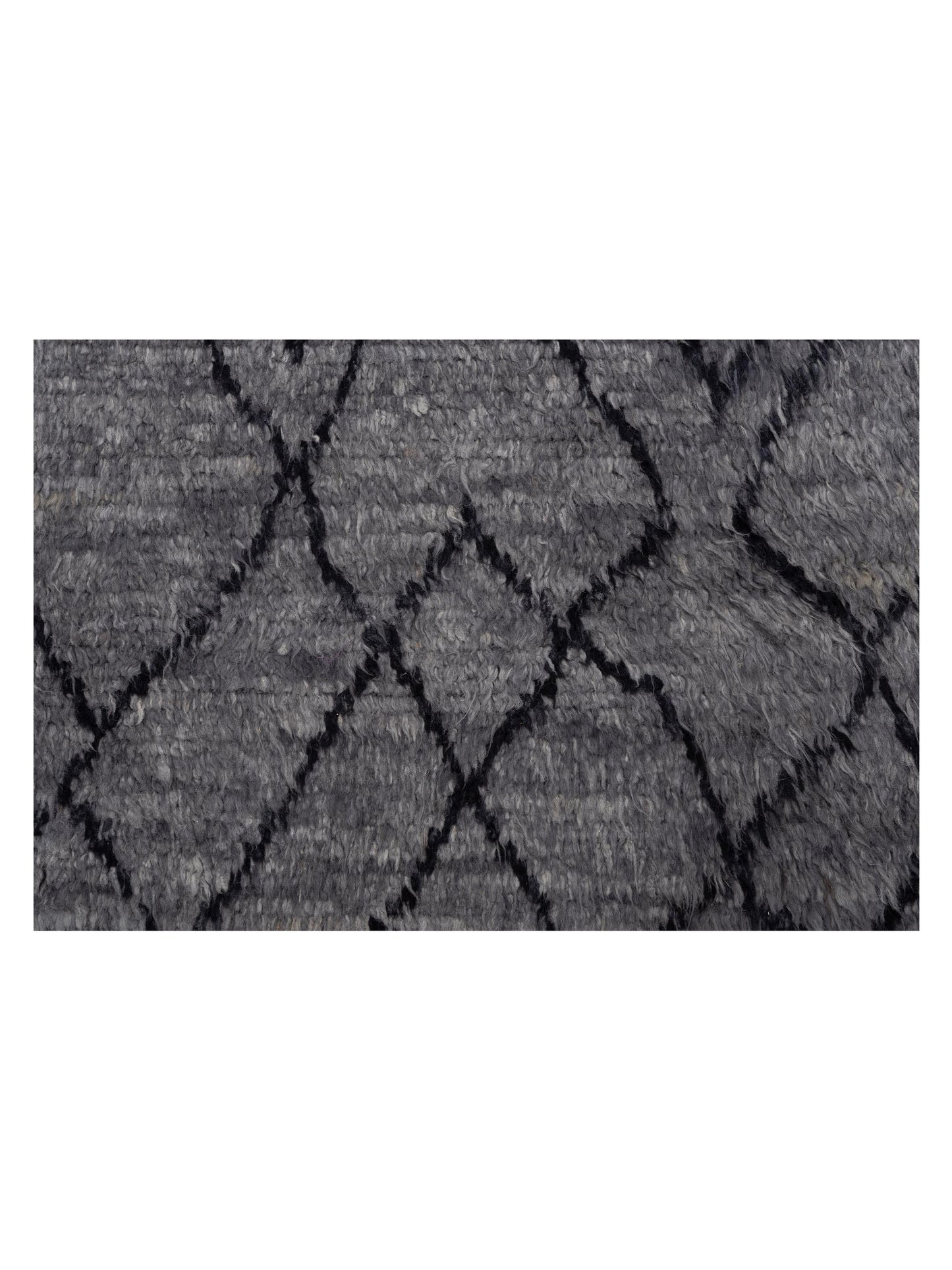 Berber Aspendos Gray Black 9.3x13.4 Hand Knotted Rug