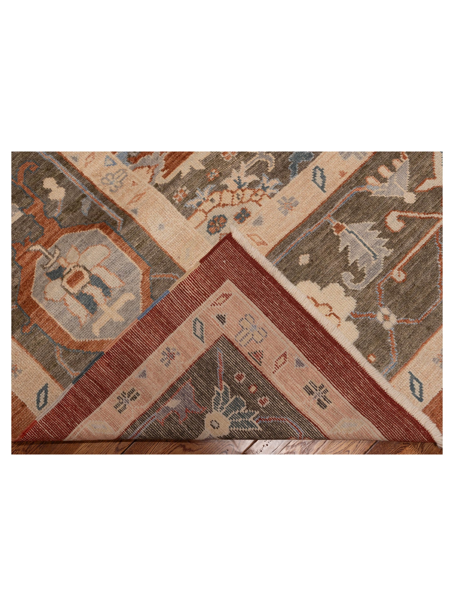 Angora Oushak 148183 Red Dark Brown 13x17.1 Hand Knotted Rug