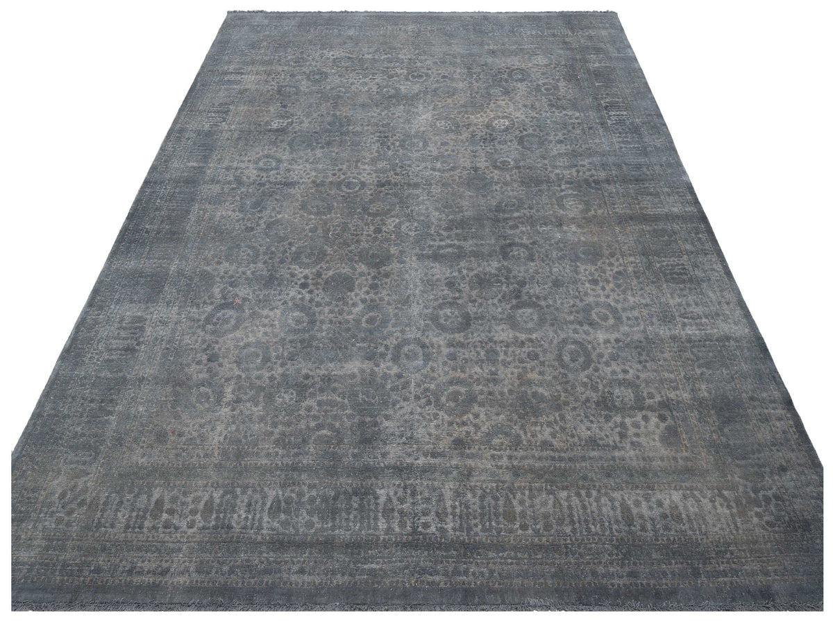 Vintage 111377 Gray Gray 10.1x13.11 Hand Knotted Rug