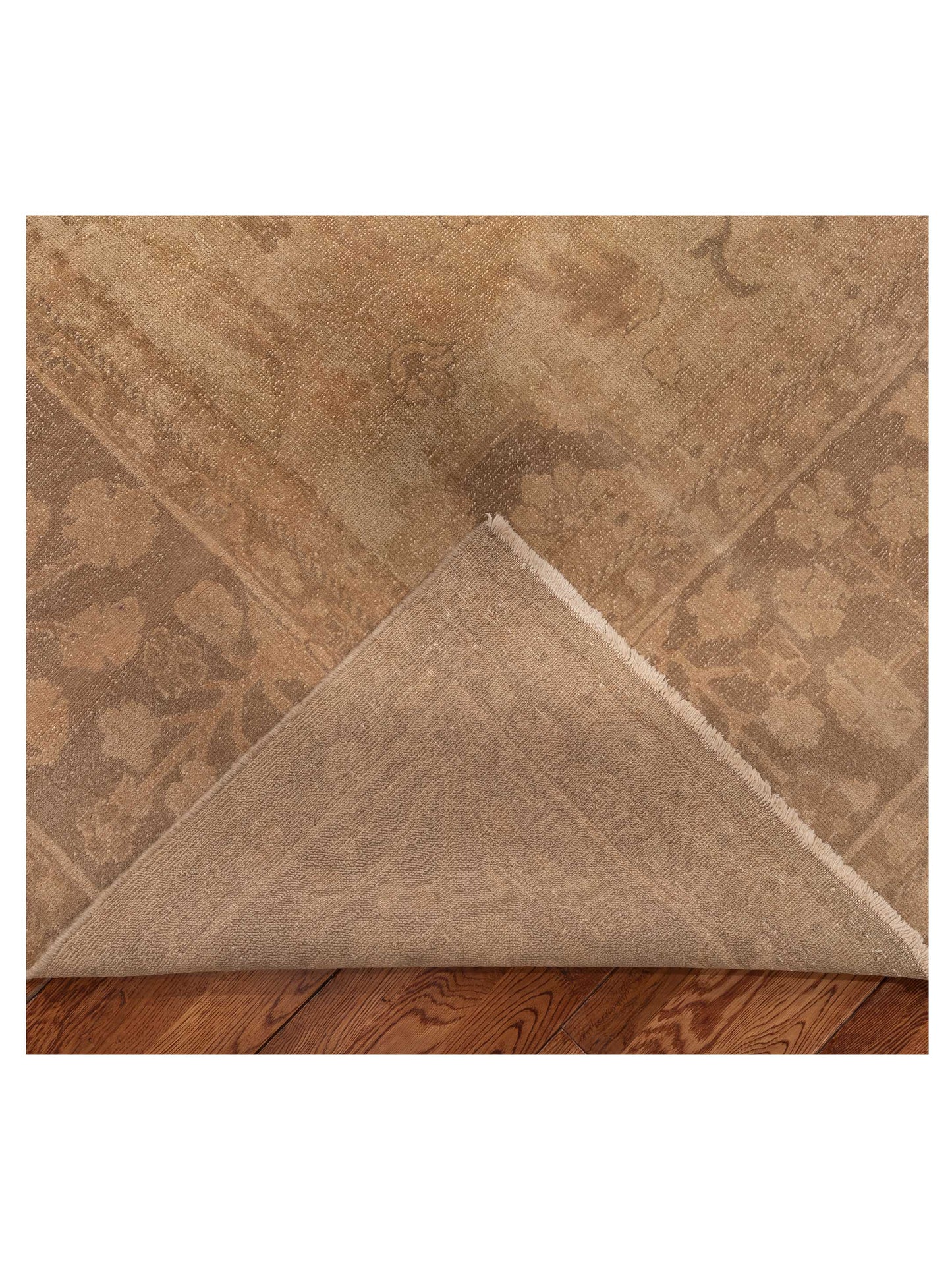 Vintage 79877 Beige Green 10.10x14.8 Hand Knotted Rug