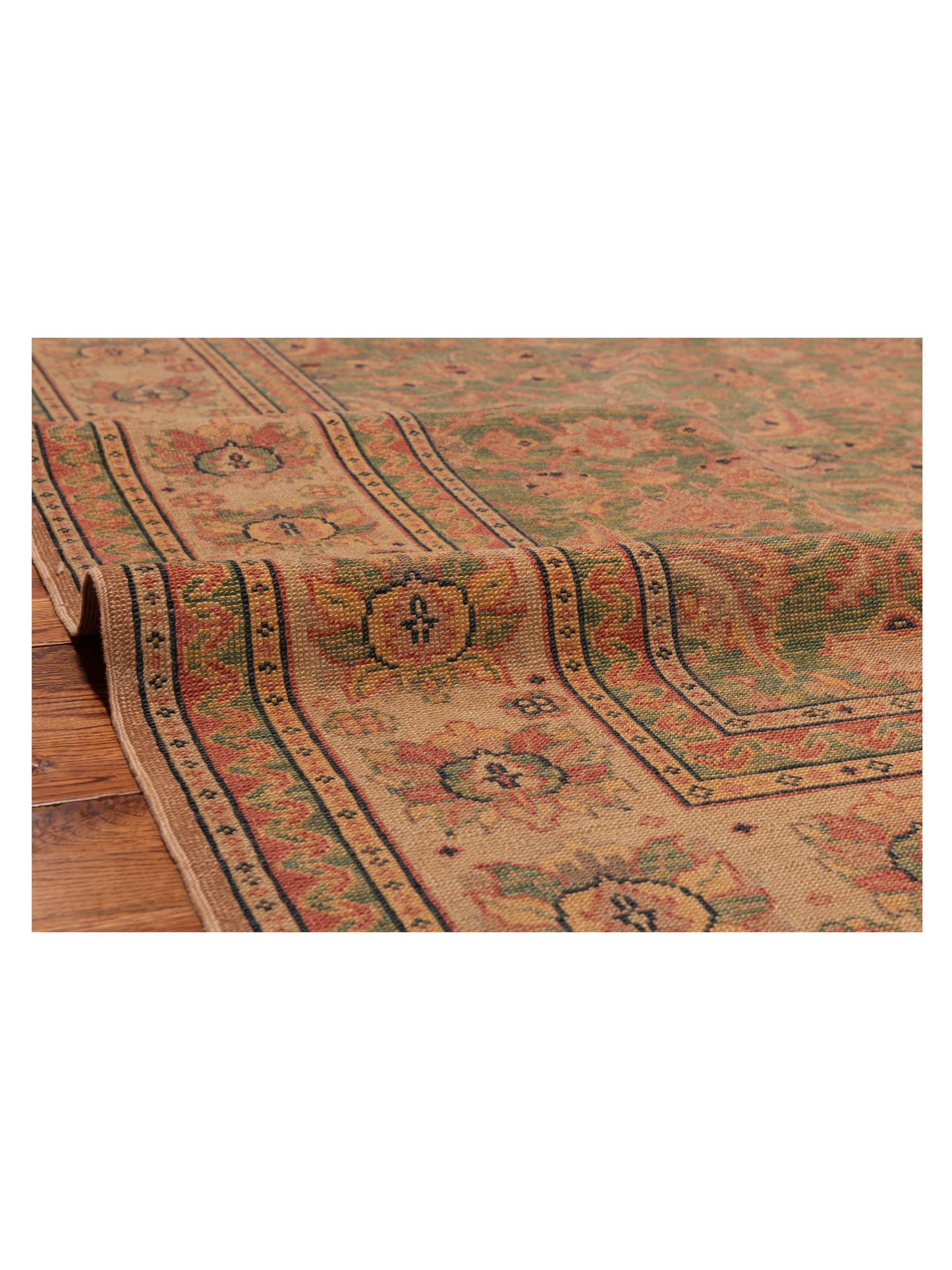 Antique Loom 147464 Green Beige 6.10x9.7 Hand Knotted Rug