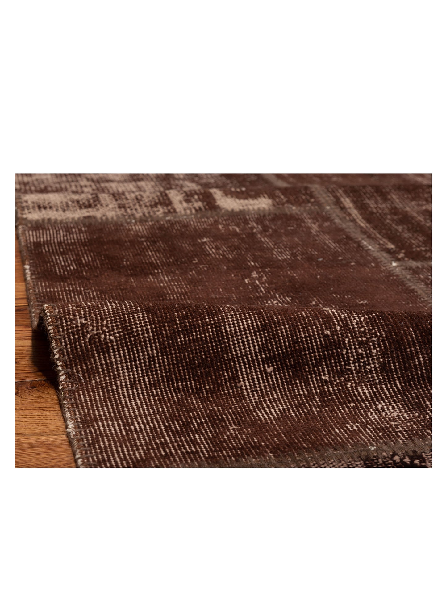 Turkish Vestige Patchwork 114853 Dark Brown 8.3x9.10 Hand Knotted Rug